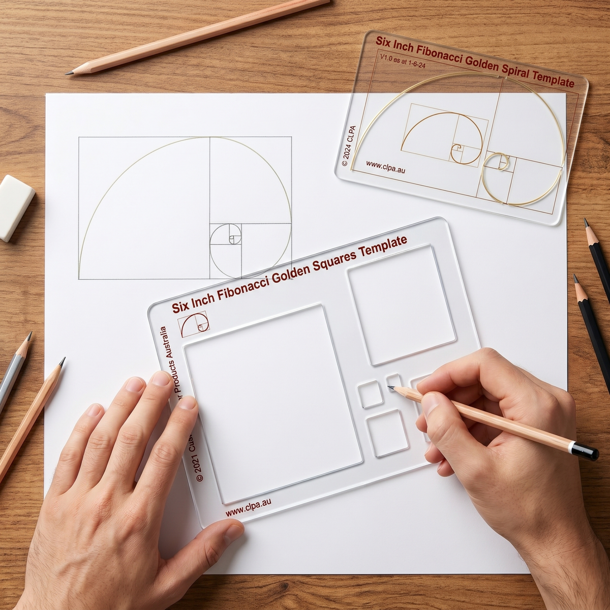 CLPA 6" Fibonacci Square Stencil Template