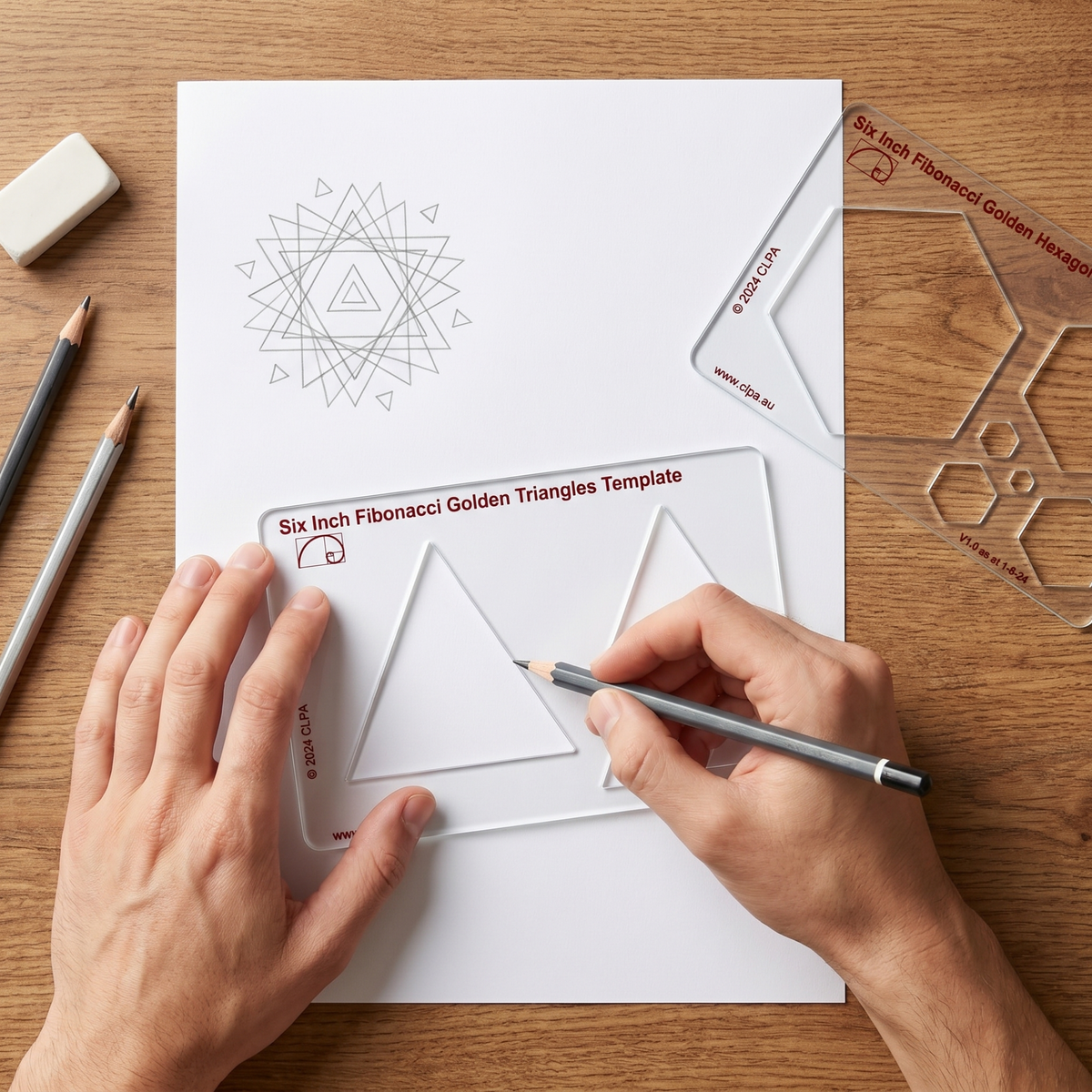 CLPA 6" Triangle Stencil Template — Golden Ratio