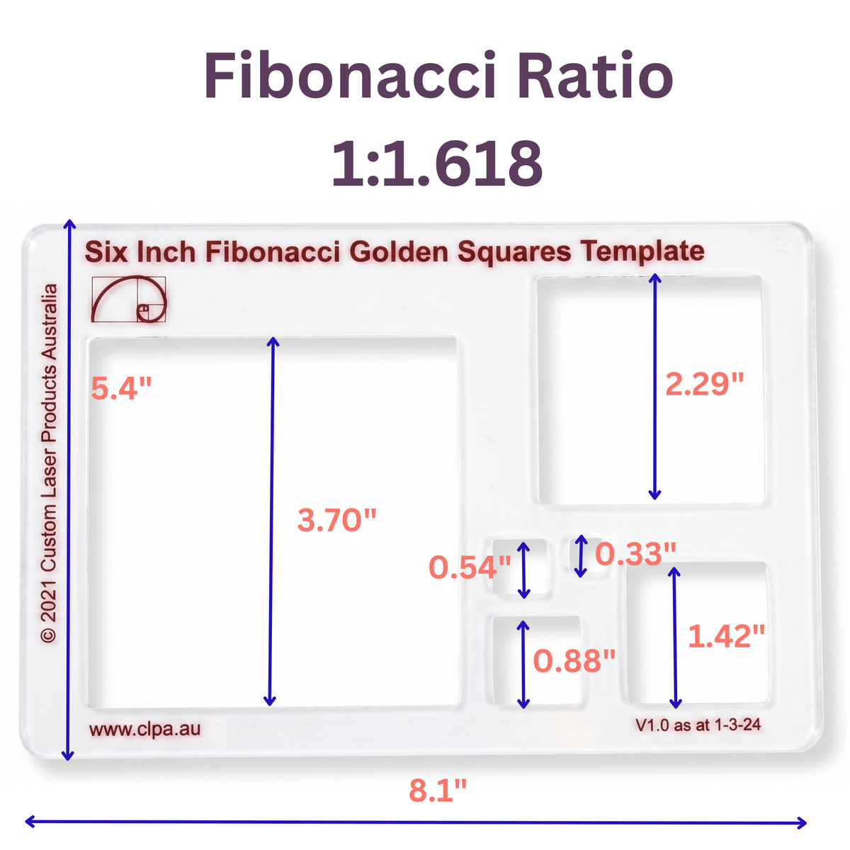 CLPA 6" Fibonacci Square Stencil Template