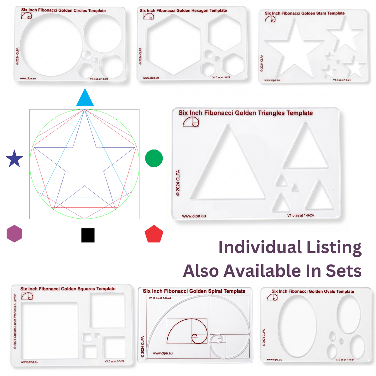 CLPA 6" Triangle Stencil Template — Golden Ratio