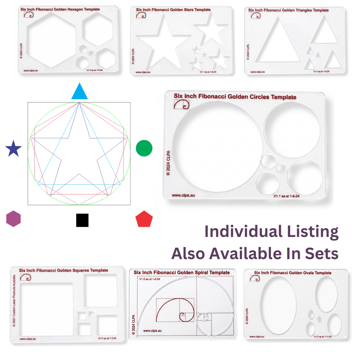 CLPA 6" Hexagon Stencil Template — Golden Ratio