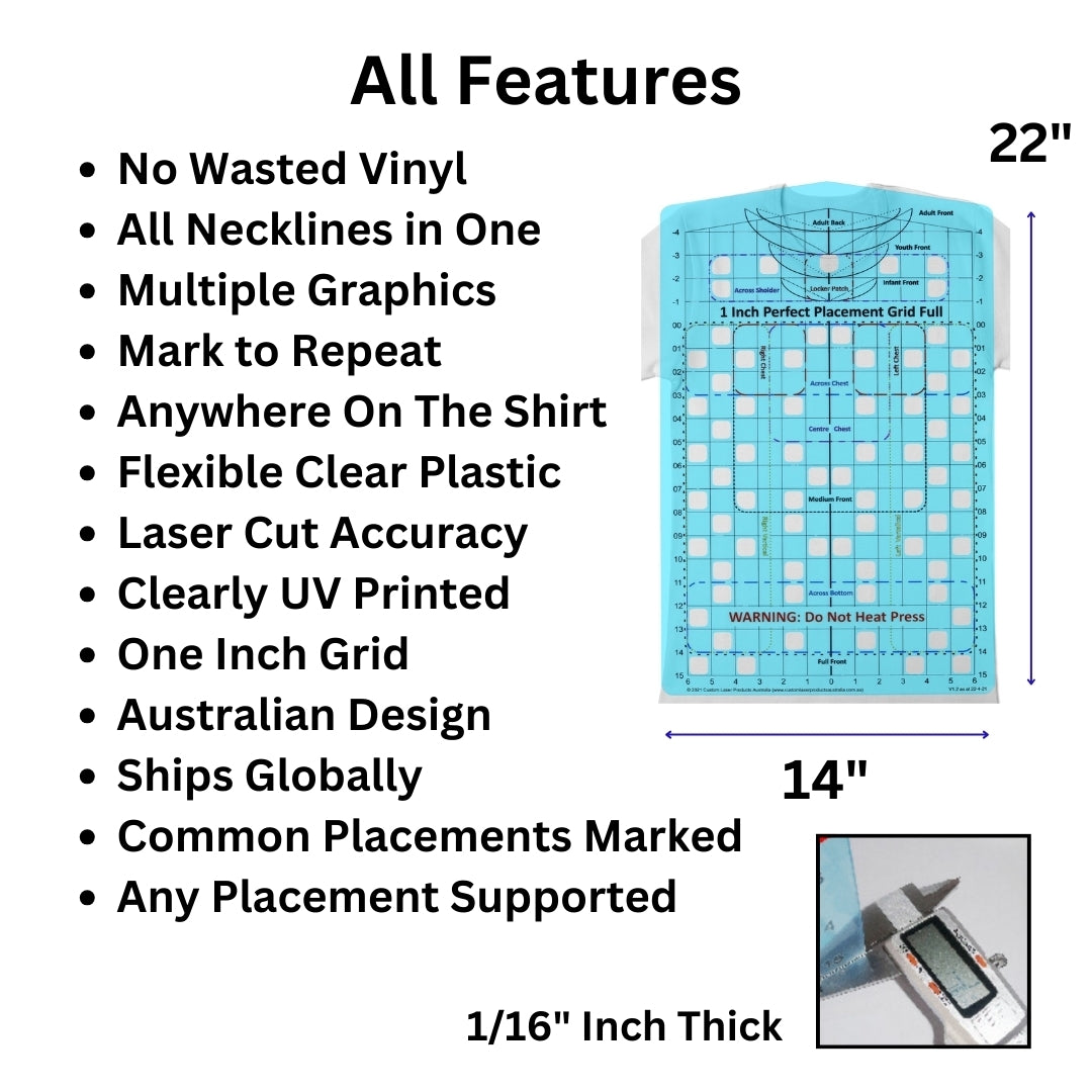 T-Shirt Ruler — Full Shirt Coverage for heat press operators and DTG printers