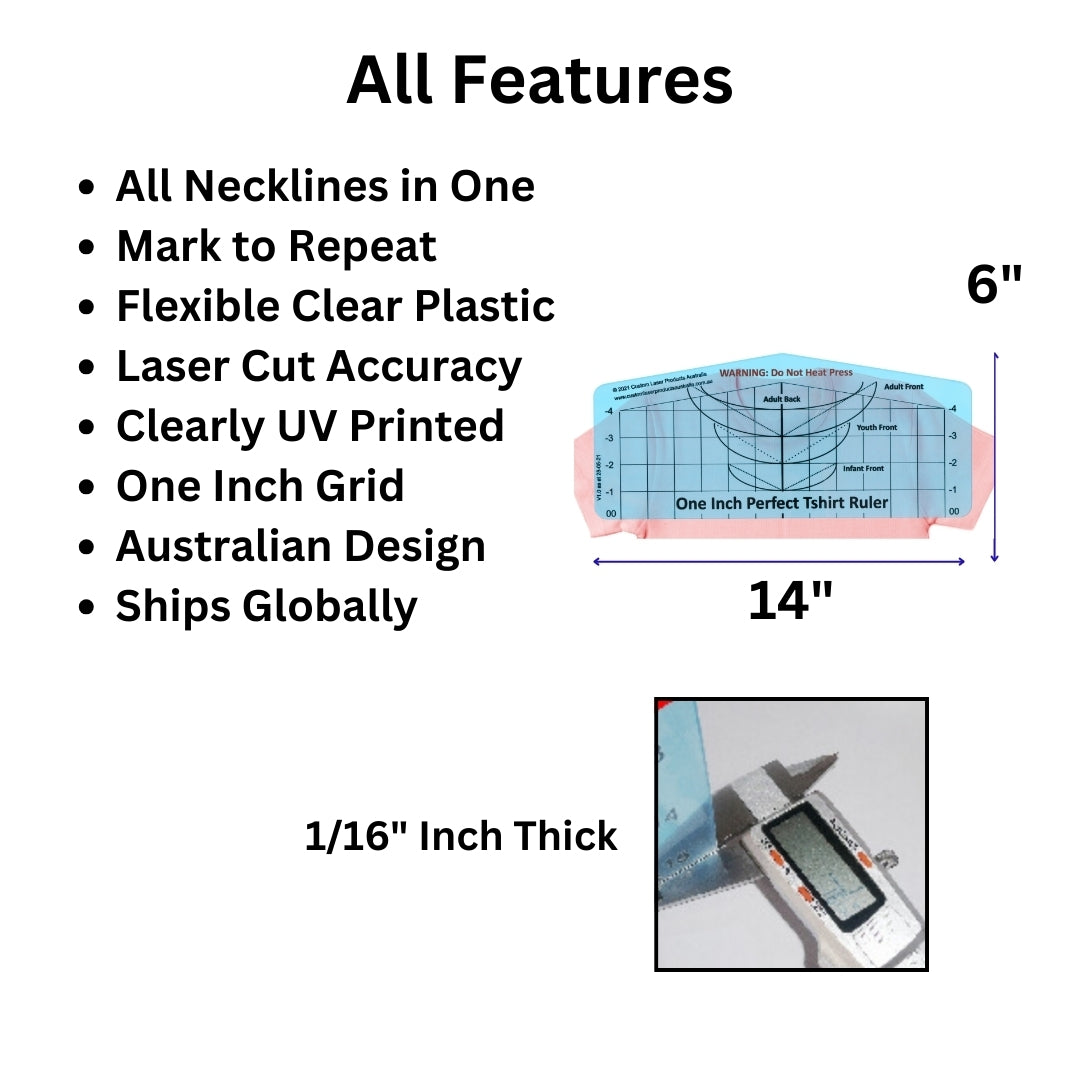 T-Shirt Ruler — Neckline Placement compatibility and use cases