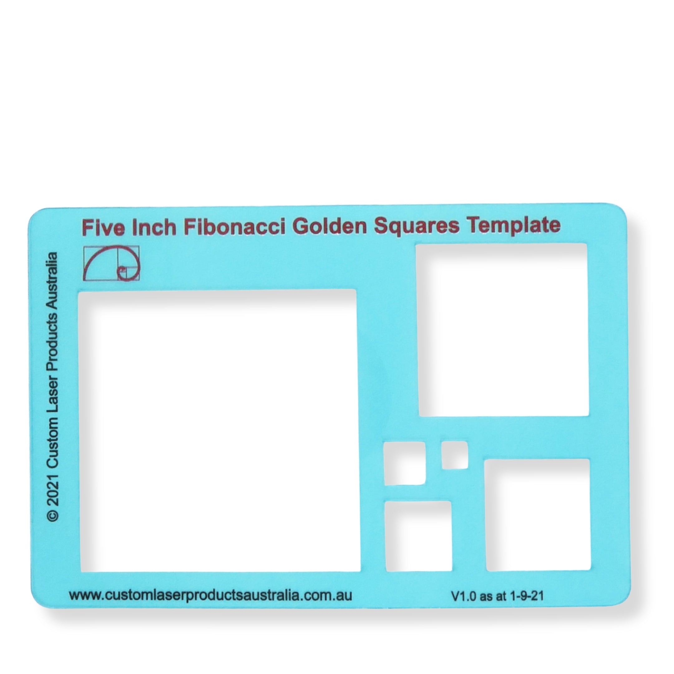 5" Fibonacci Square Stencil Template — primary product image