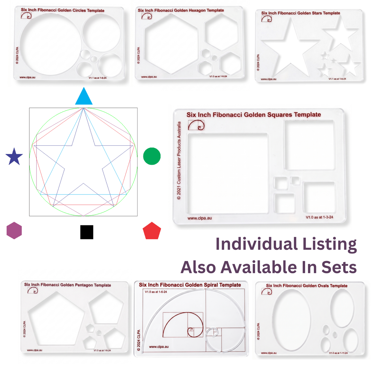 CLPA 5" Fibonacci Square Stencil Template