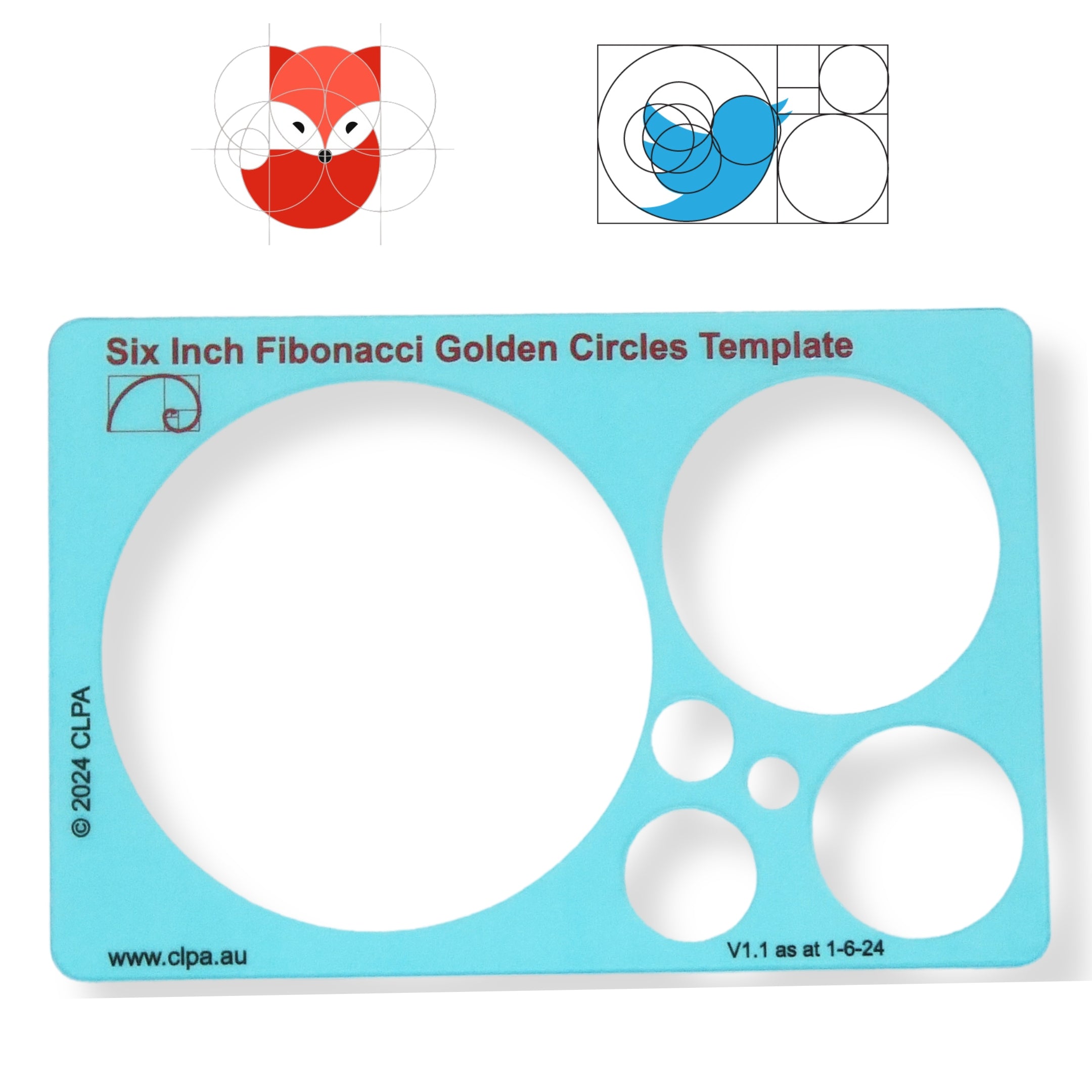 6" Fibonacci Circle Stencil Template — primary product image
