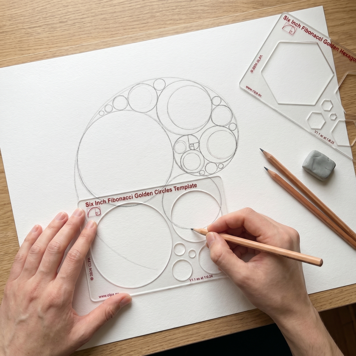 CLPA 6" Fibonacci Circle Stencil Template