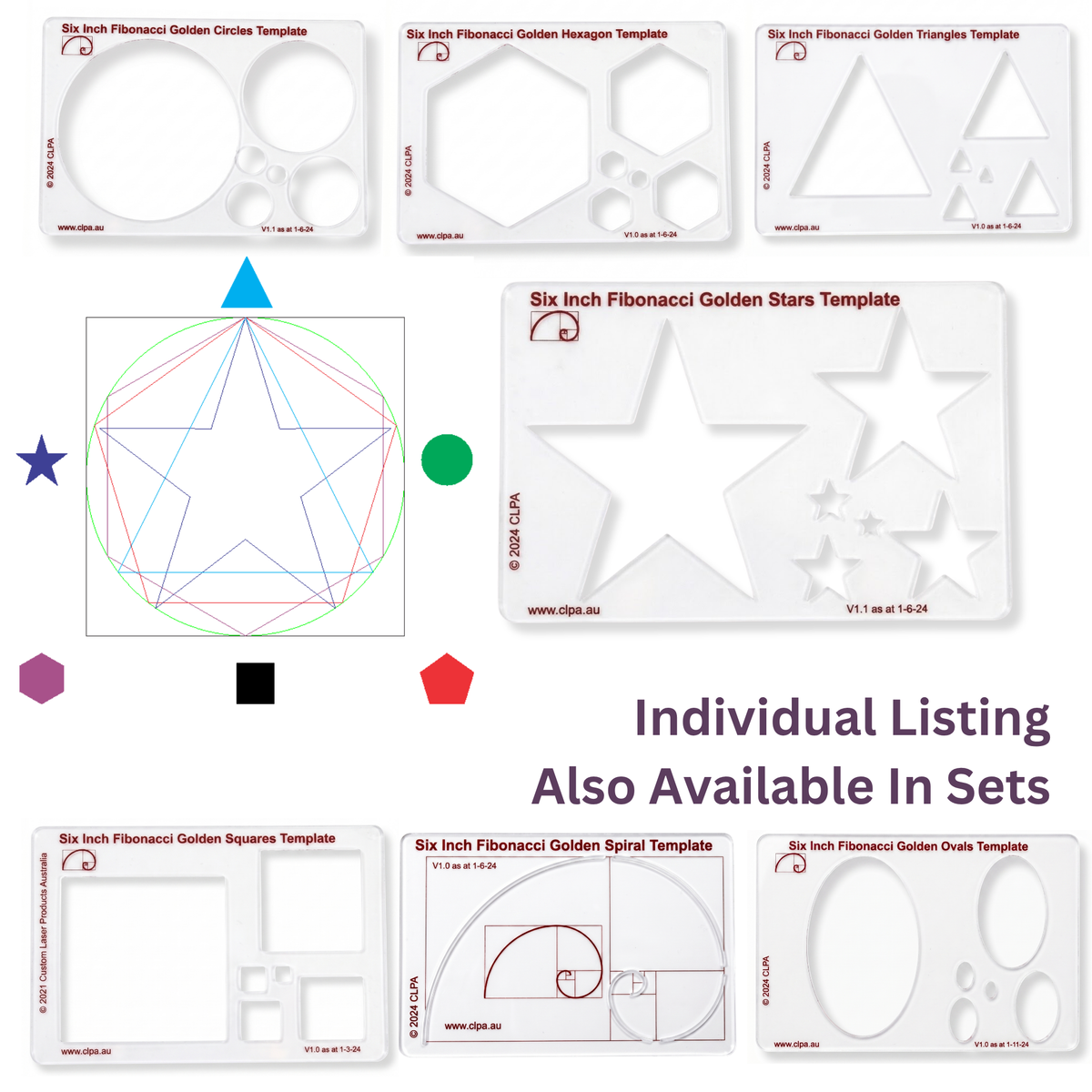 CLPA 6" Oval Stencil Template — Golden Ratio