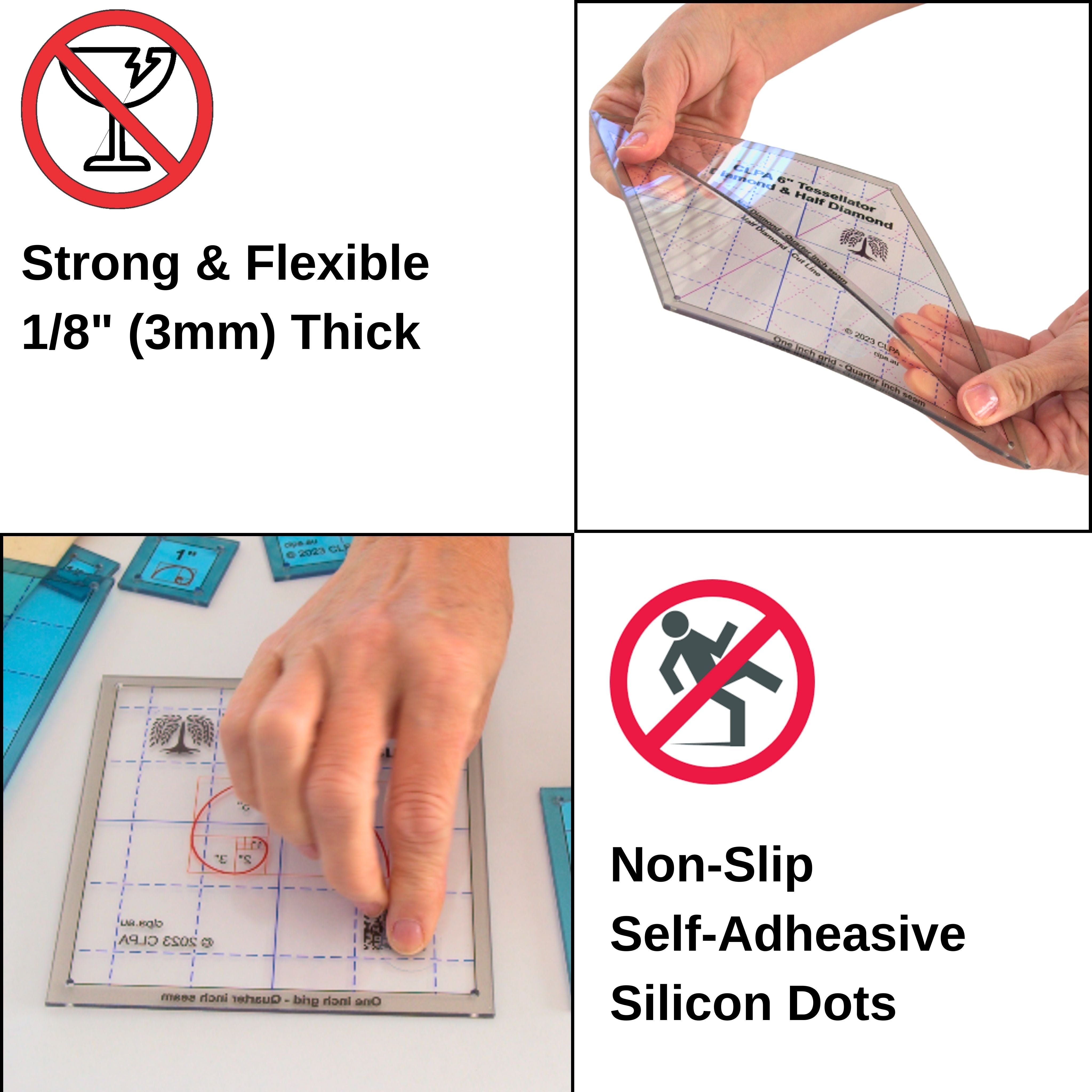 8" Fibonacci Square Quilting Template compatibility and use cases