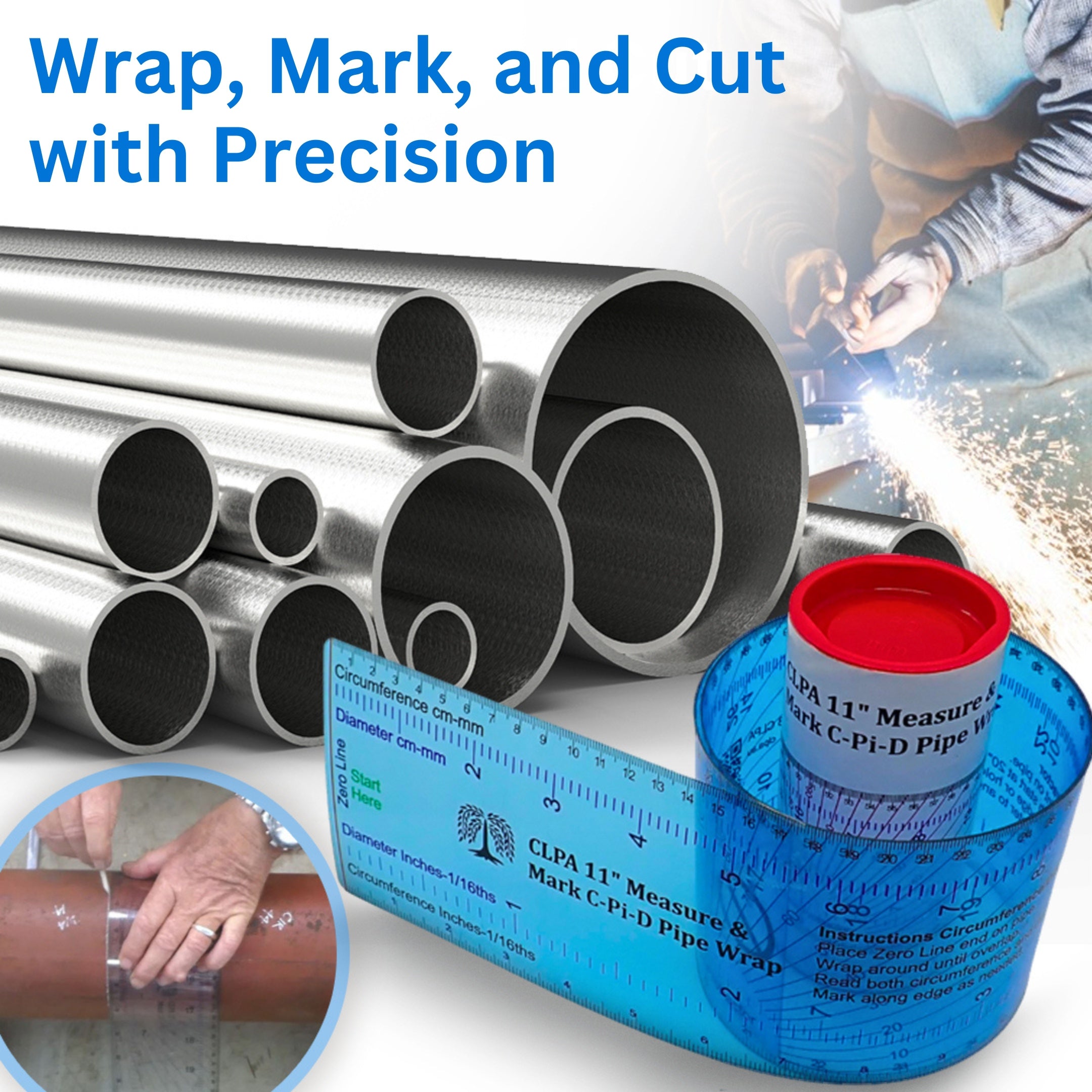 CLPA Pipe Wrap — 11" Wrap-Around Pipe Marking Tool