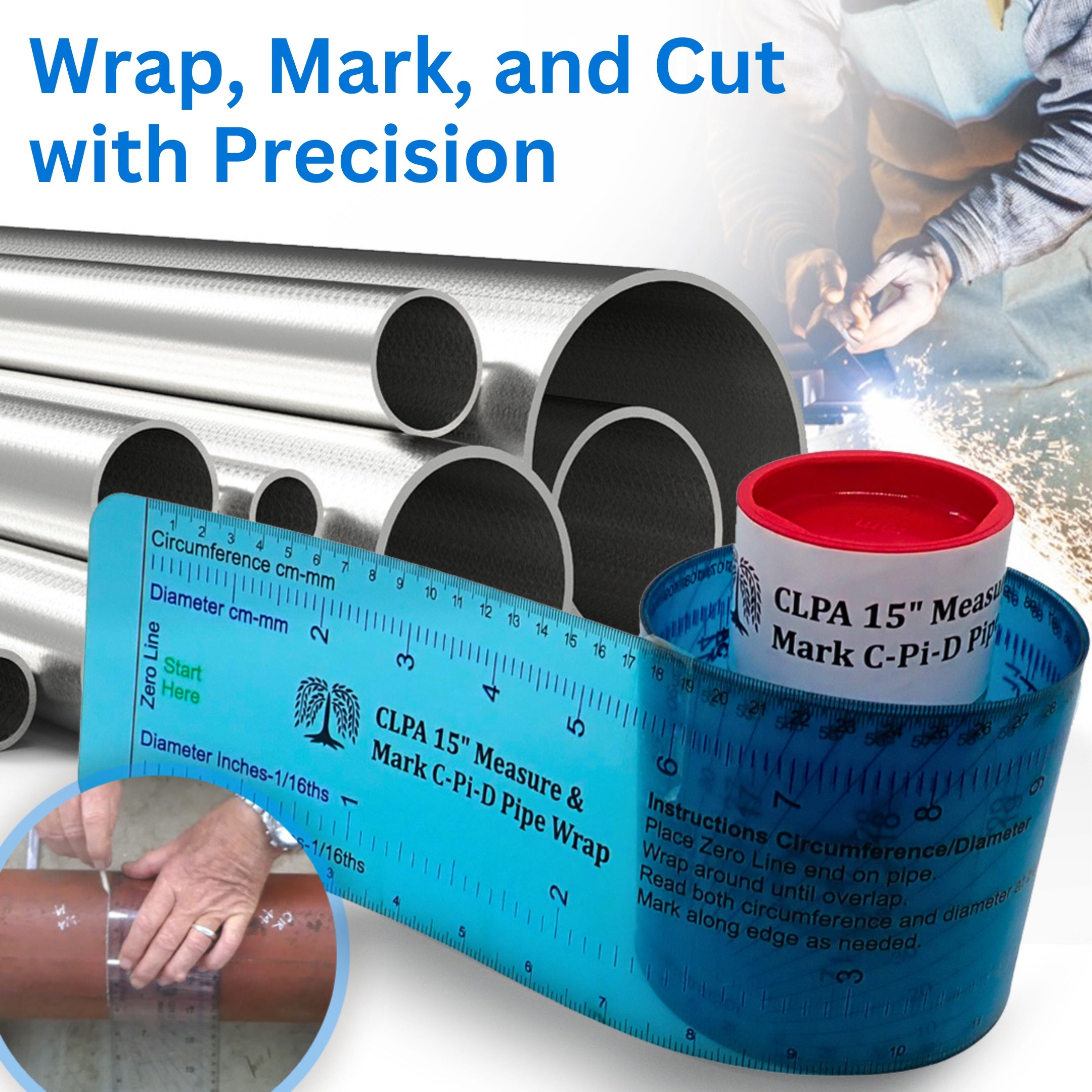 CLPA Pipe Wrap — 15" Wrap-Around Pipe Marking Tool