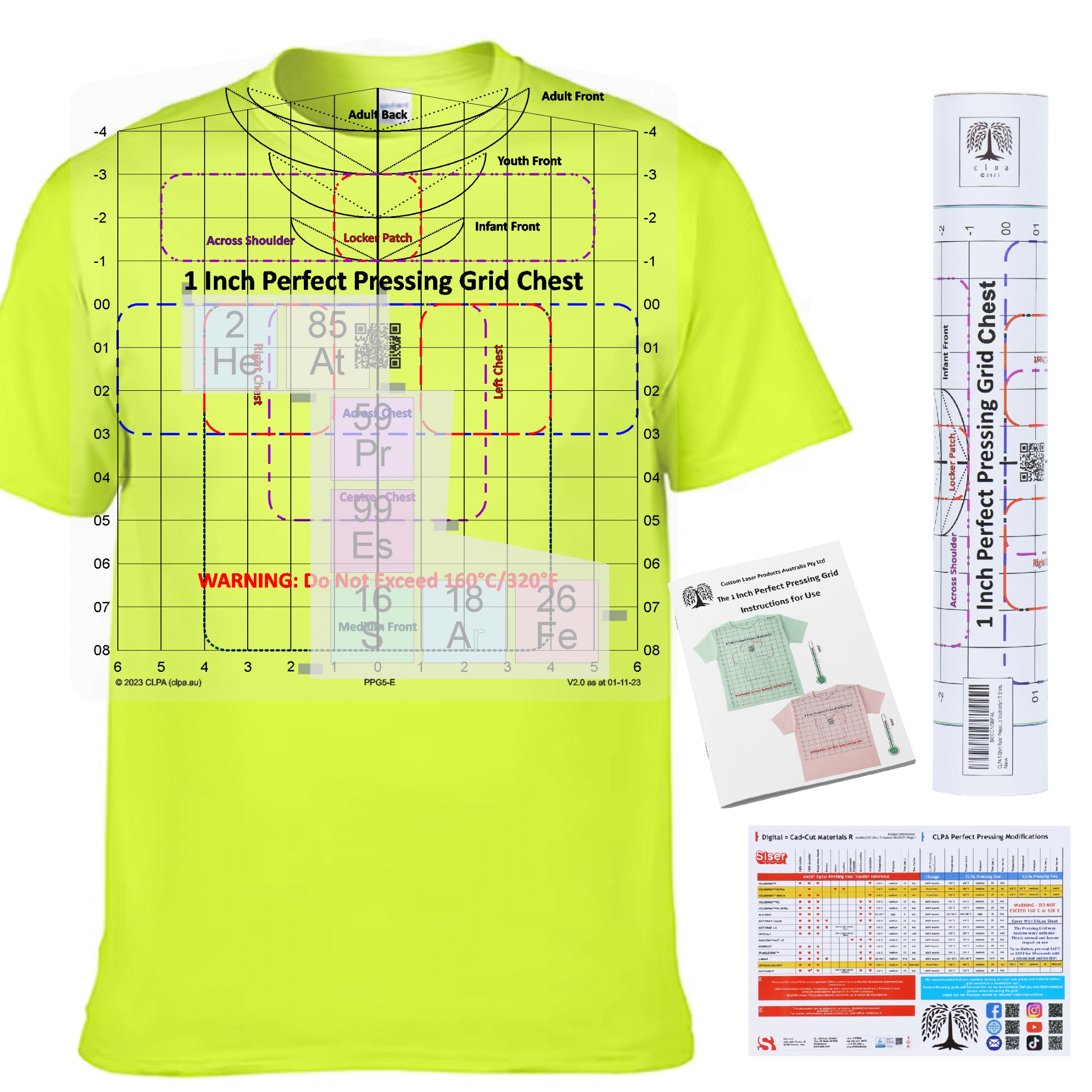 Heat Press Safe T-Shirt Ruler — Neck & Chest Placement — primary product image