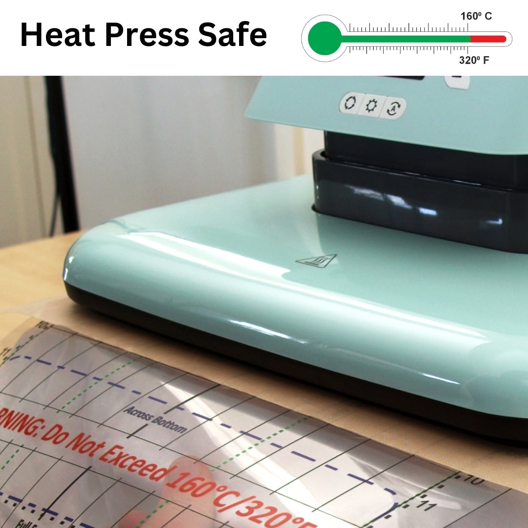Heat Press Safe T-Shirt Ruler — Full Shirt + Heat Safe in use — shirt alignment tool for heat press