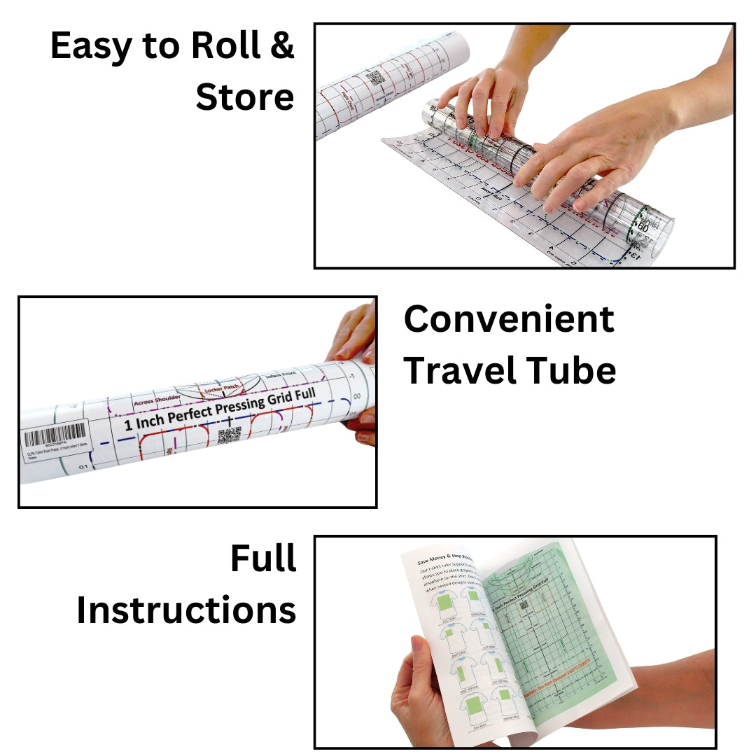 Heat Press Safe T-Shirt Ruler — Full Shirt + Heat Safe for heat press operators and DTG printers