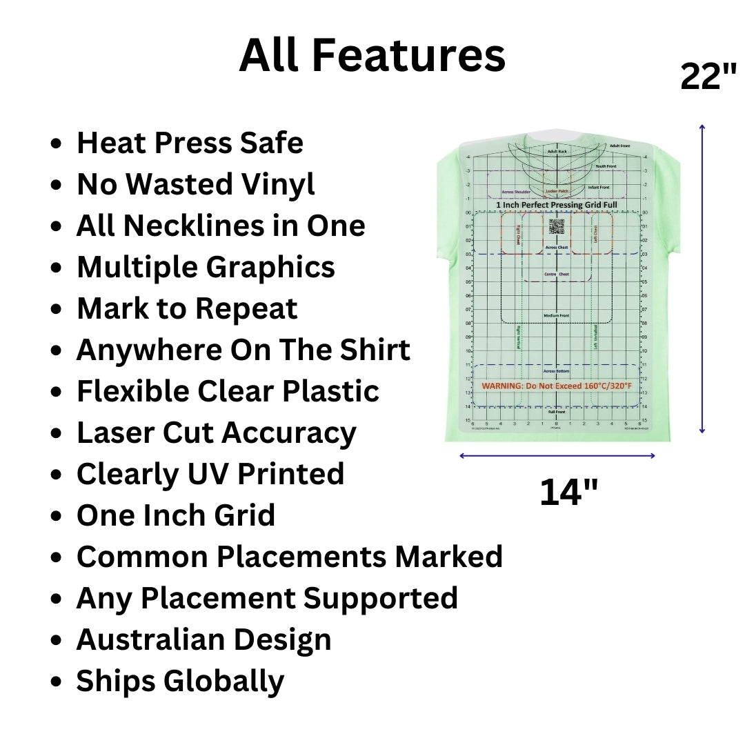 Heat Press Safe T-Shirt Ruler — Full Shirt + Heat Safe pack contents and what's included