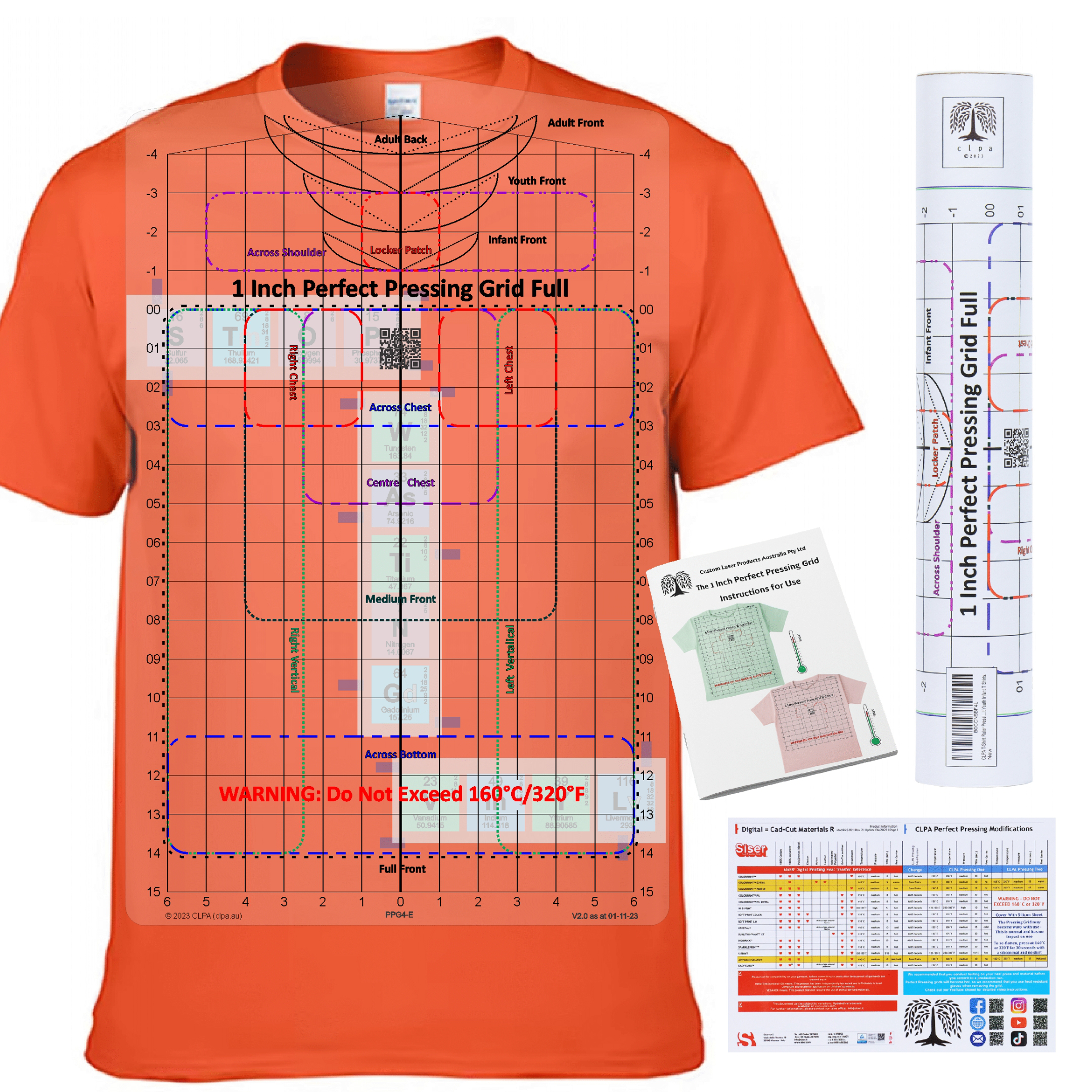 Heat Press Safe T-Shirt Ruler — Full Shirt + Heat Safe — primary product image