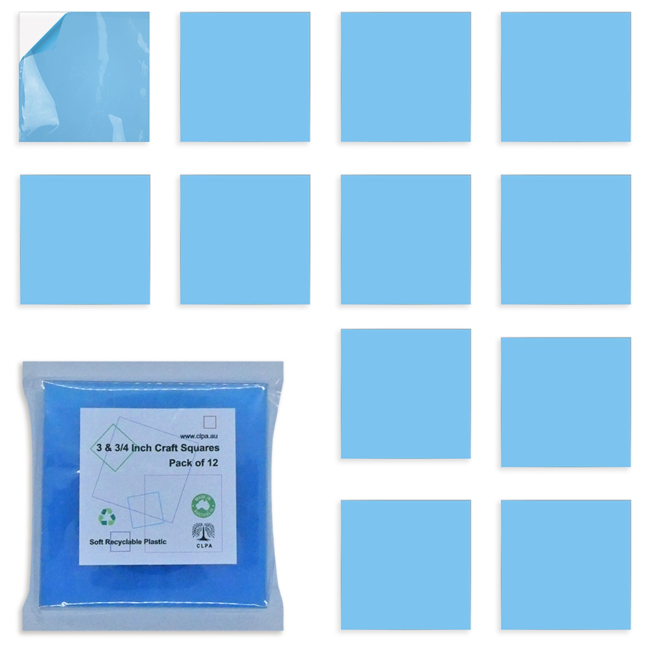 3.75" Clear Craft Squares — 12-Pack PETG Blanks — primary product image