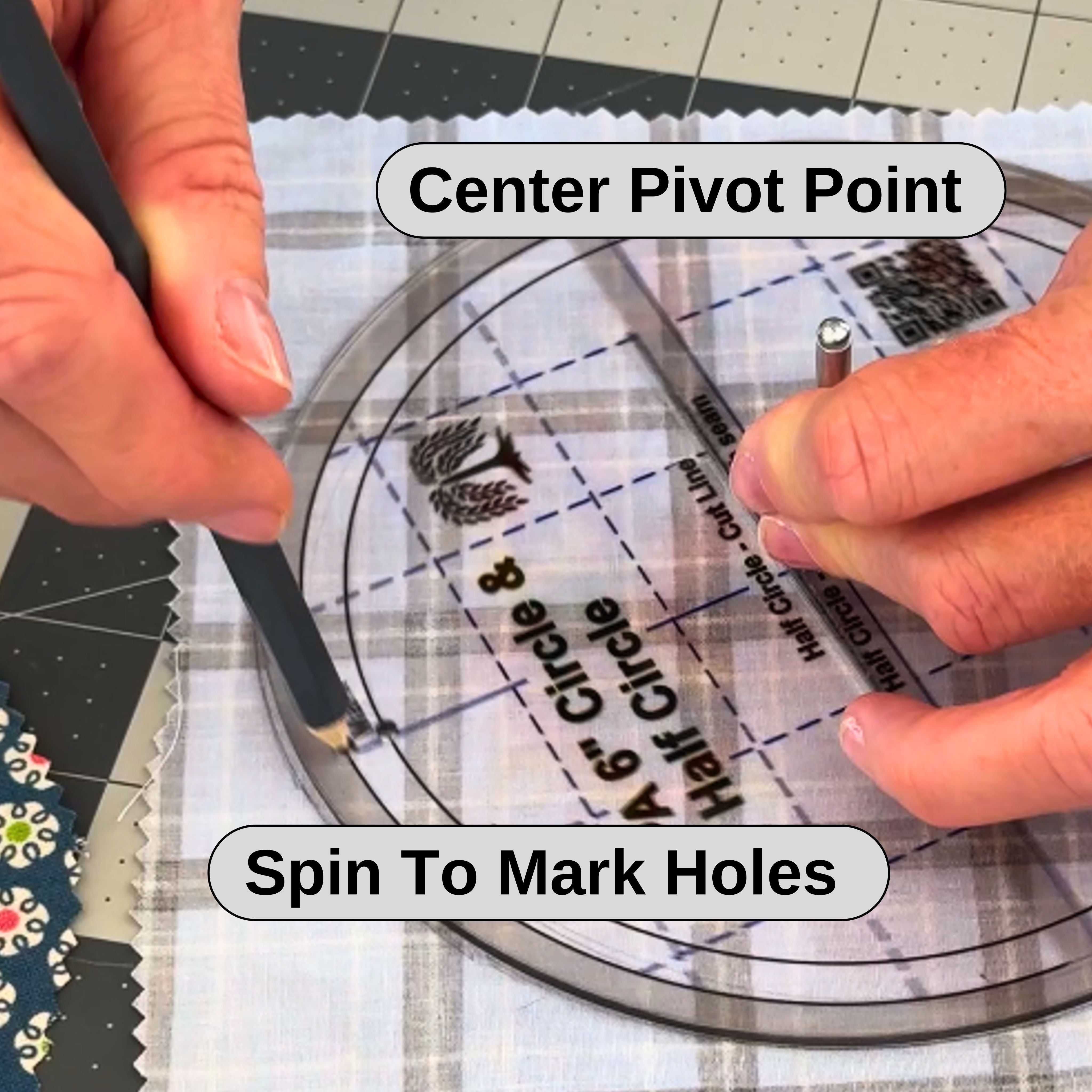 6" Circle Quilting Template key features and rotary cutting, fussy cutting and English paper piecing
