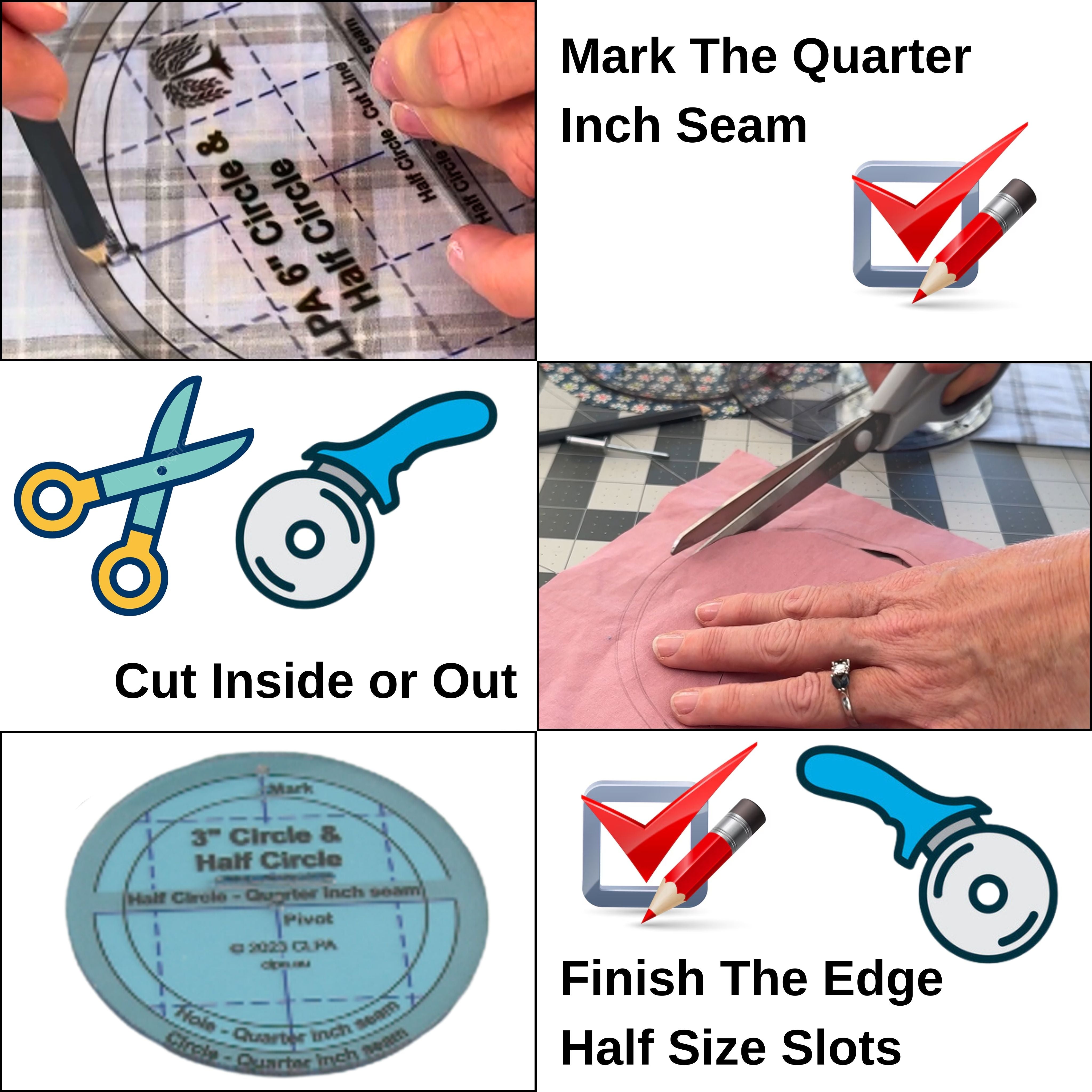 6" Circle Quilting Template compatibility and use cases