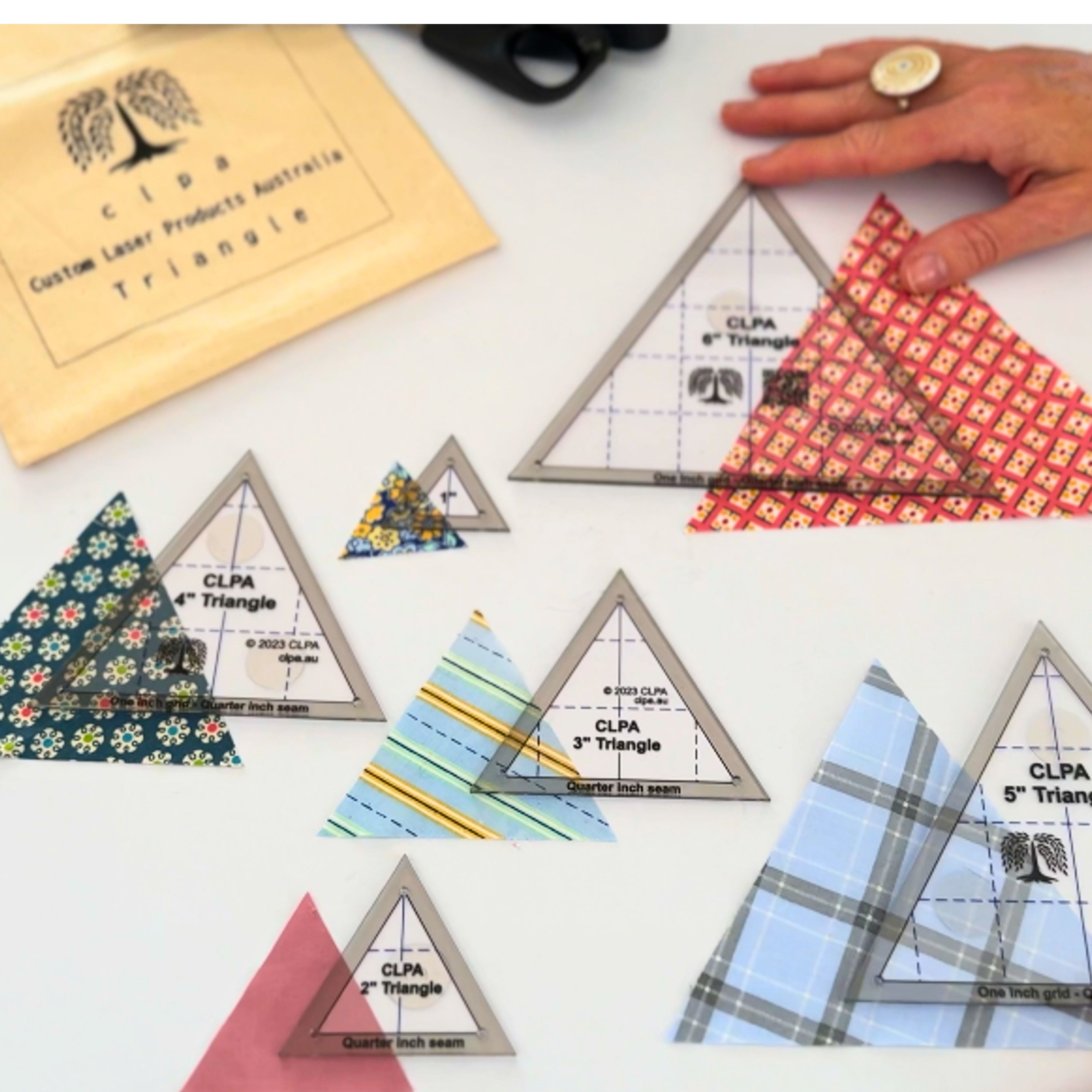6" Triangle Quilting Template for quilters and fabric artists