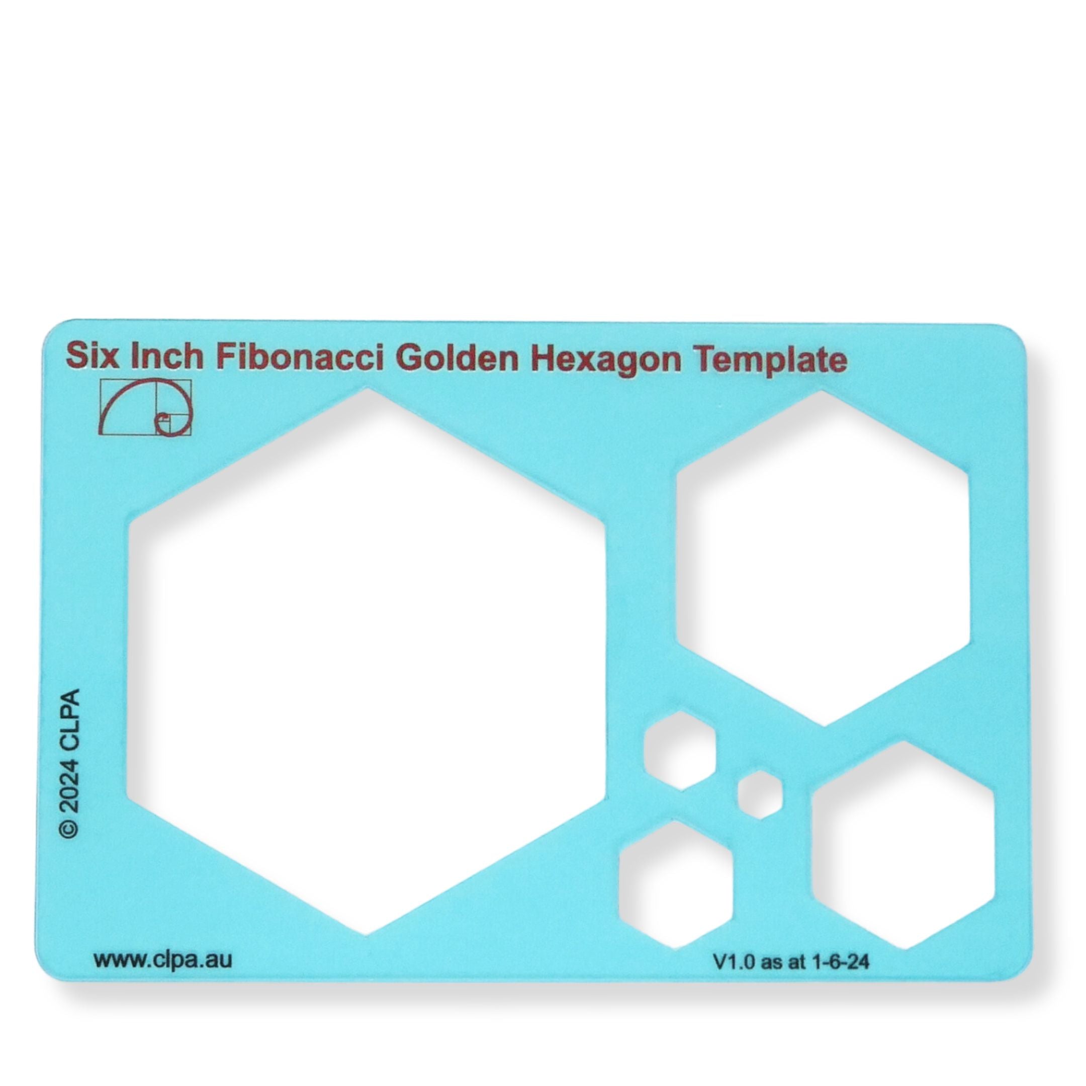 6" Hexagon Stencil Template — Golden Ratio — primary product image