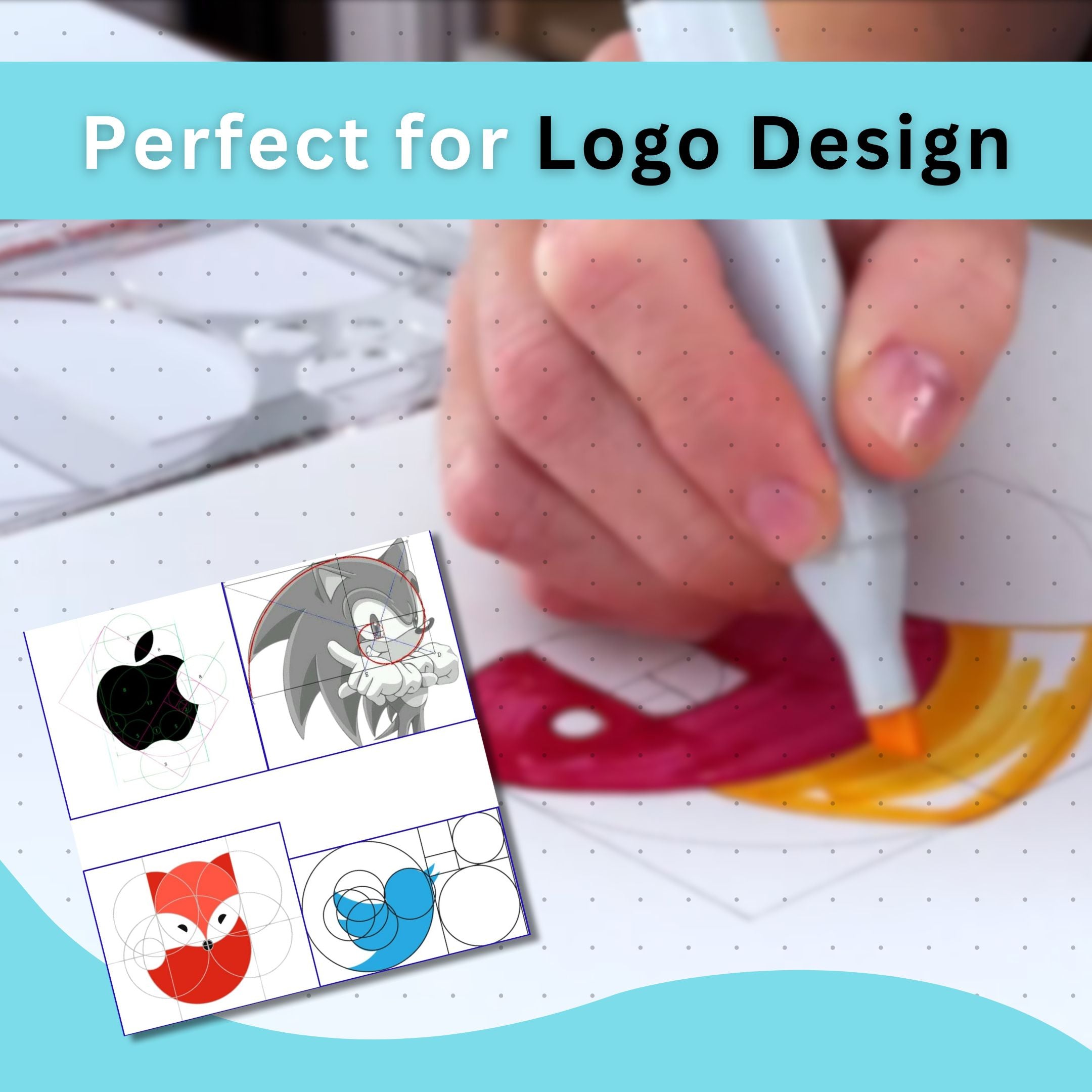 6" Hexagon Stencil Template — Golden Ratio in use — golden ratio drawing template