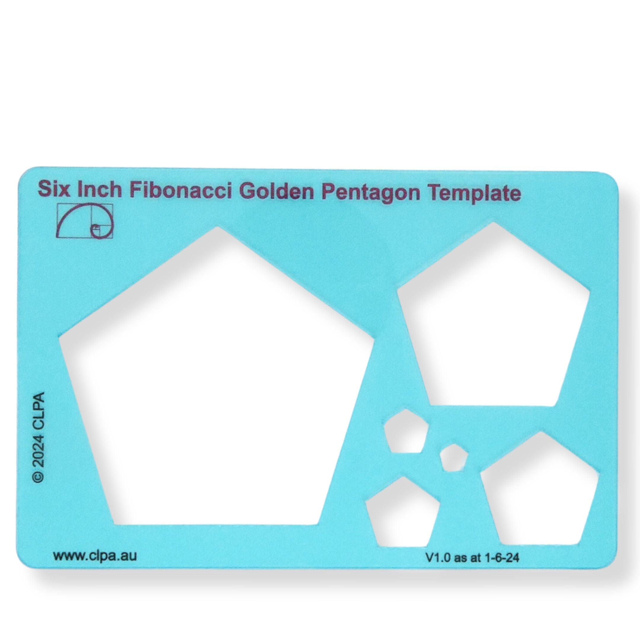 Fibonacci Drawing Template - 6'' Pentagon