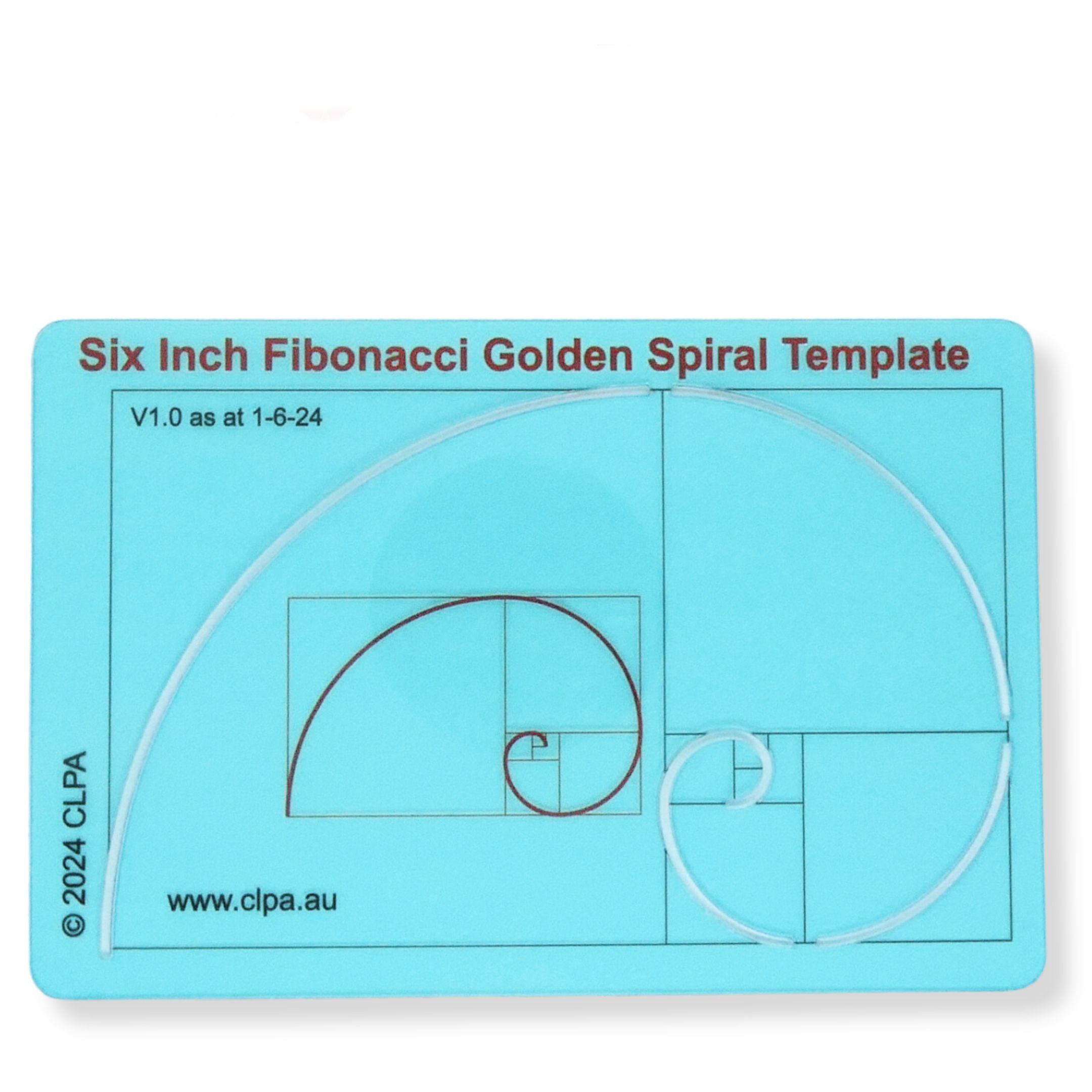 6" Fibonacci Spiral Stencil Template — Golden Ratio — primary product image