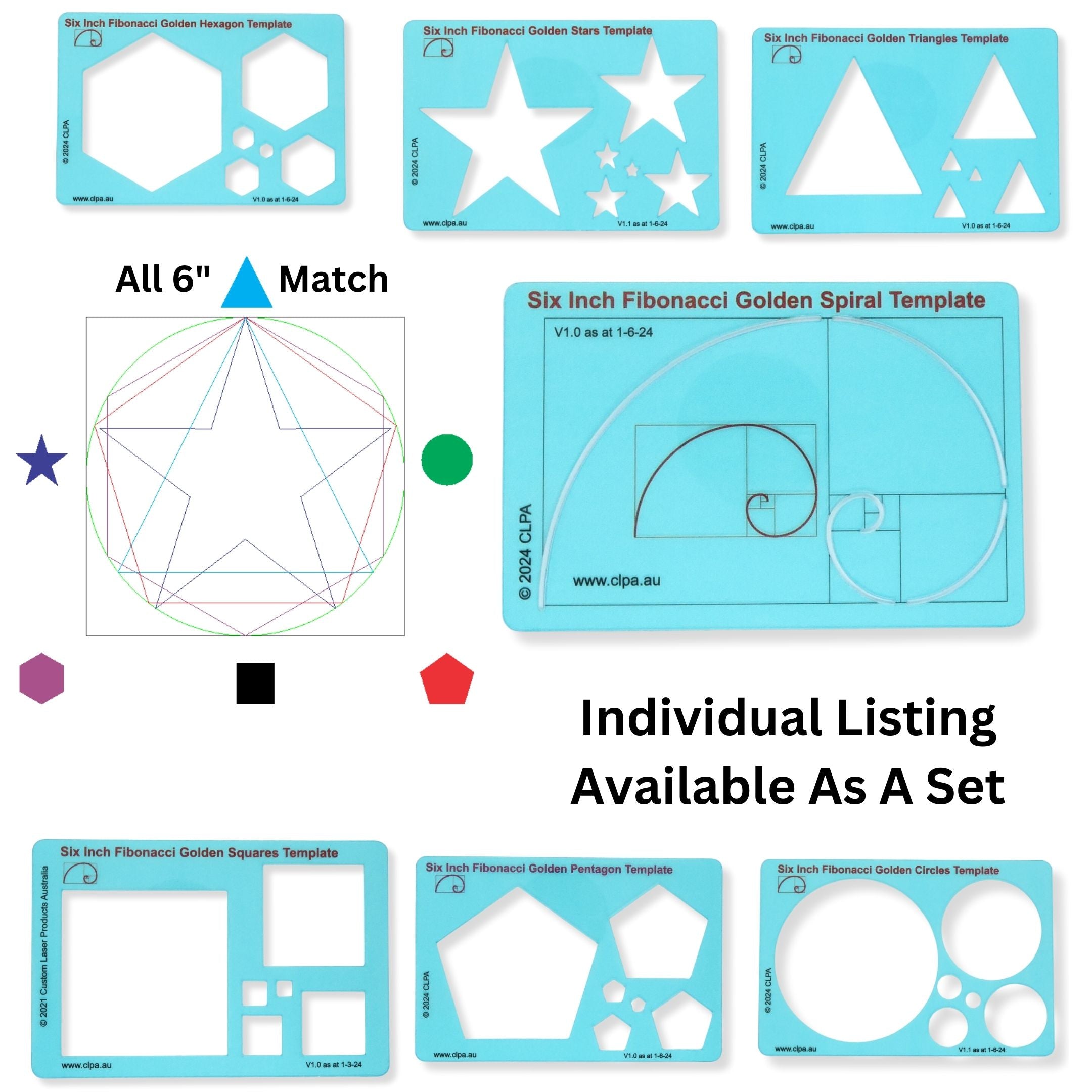 6" Fibonacci Spiral Stencil Template — Golden Ratio compatibility and use cases