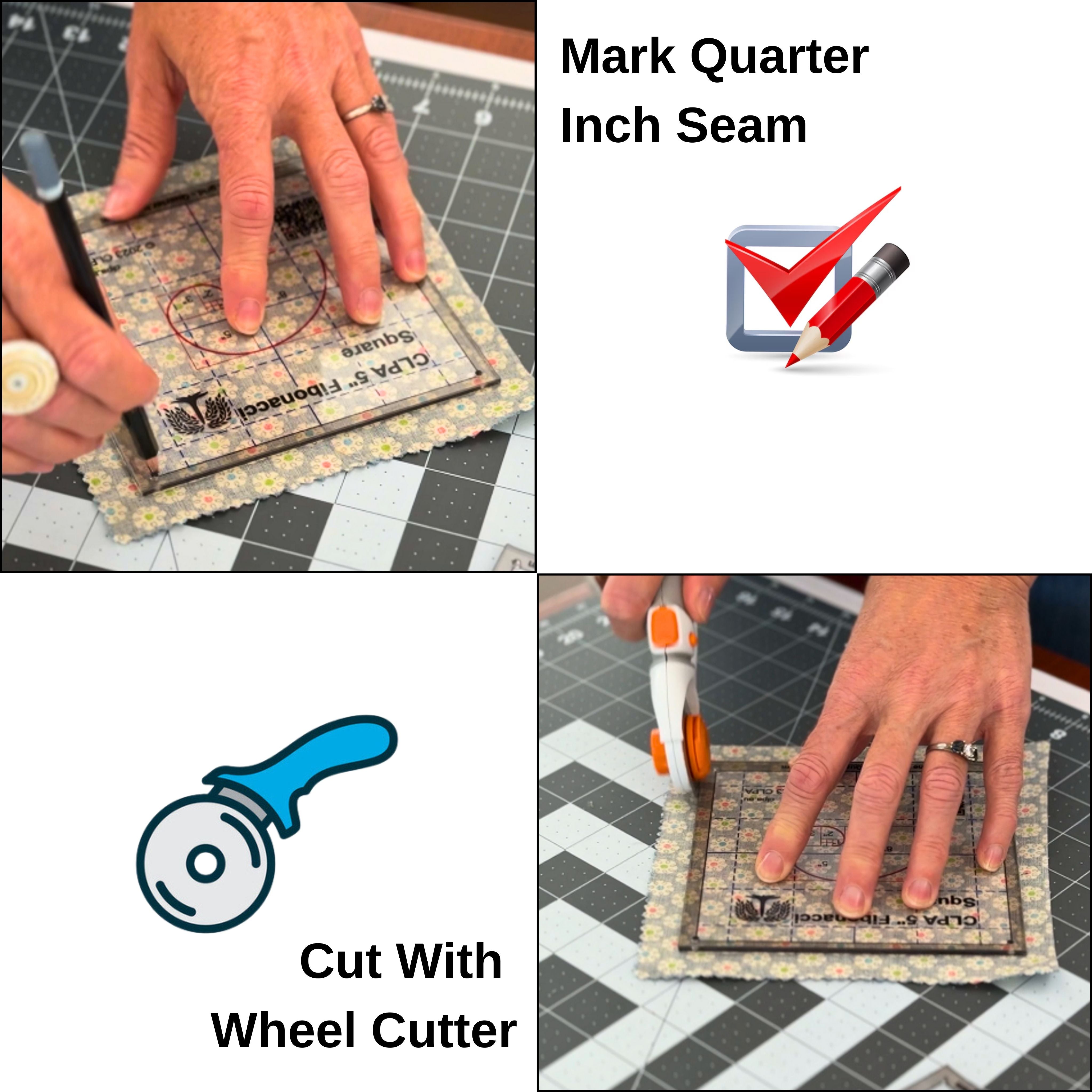 6" Square Quilting Template key features and rotary cutting, fussy cutting and English paper piecing