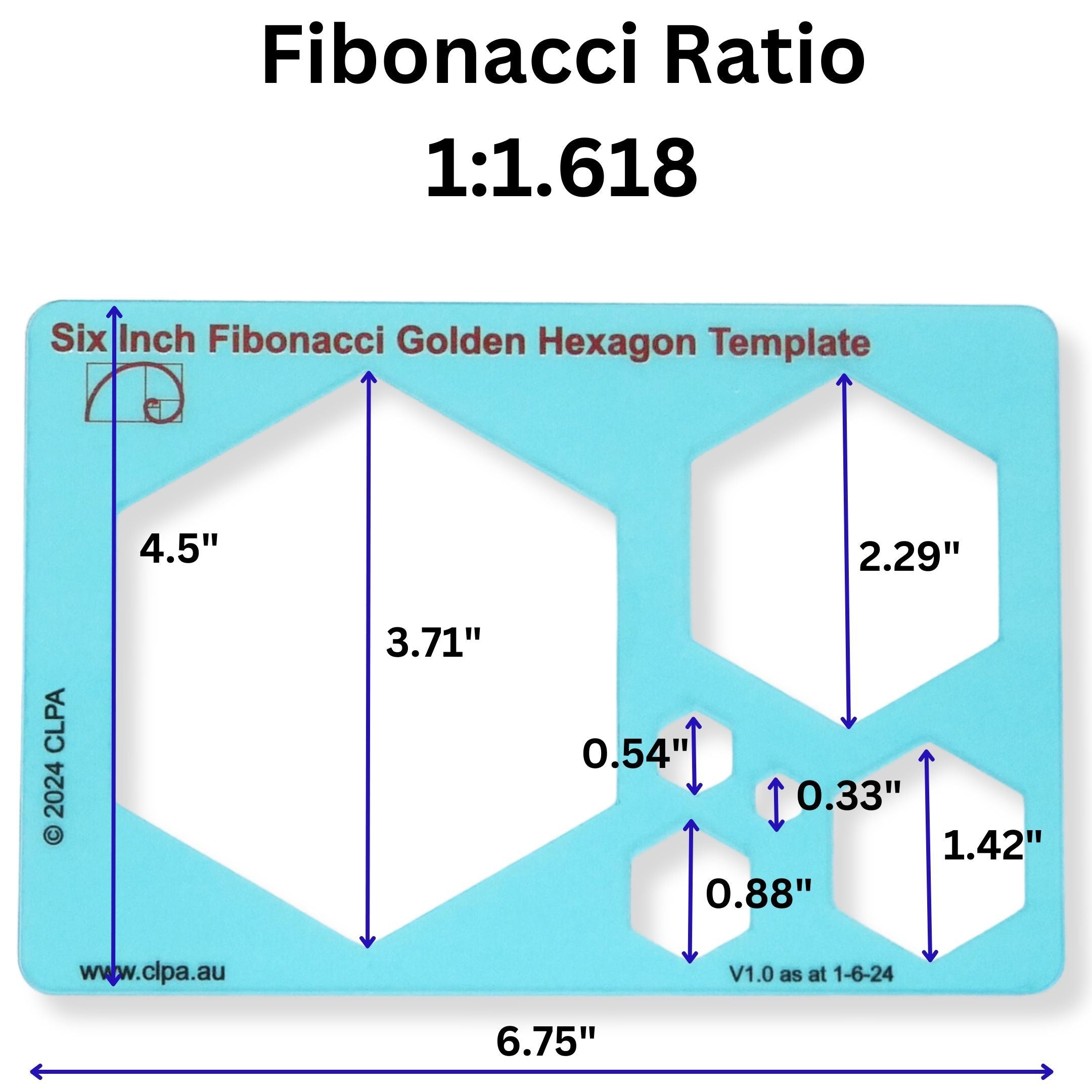Fibonacci 3-Piece Set — Triangle, Pentagon & Hexagon for artists, designers and architects