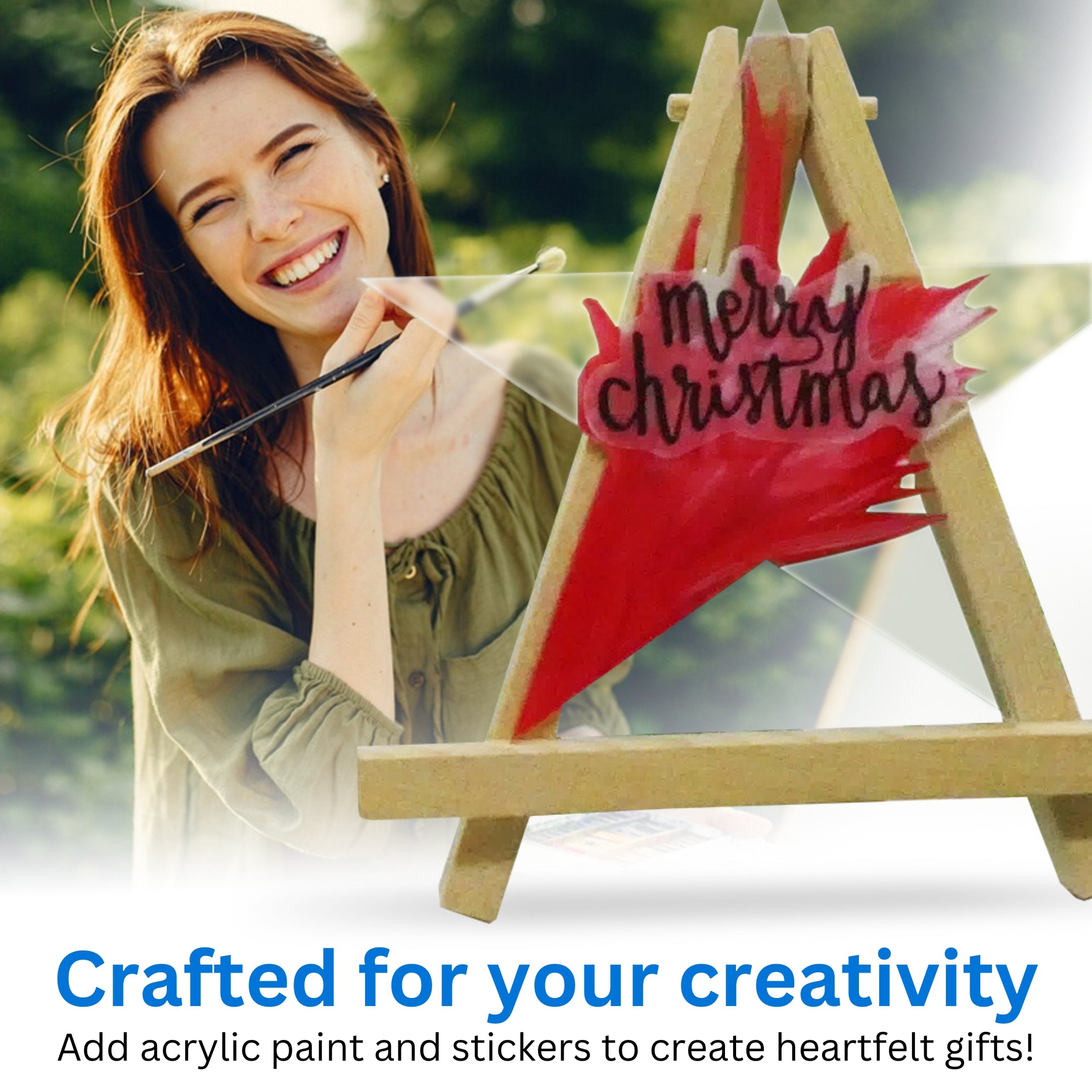 3.75" Clear Craft Stars key features and 12-pack for resin, sublimation and painting projects