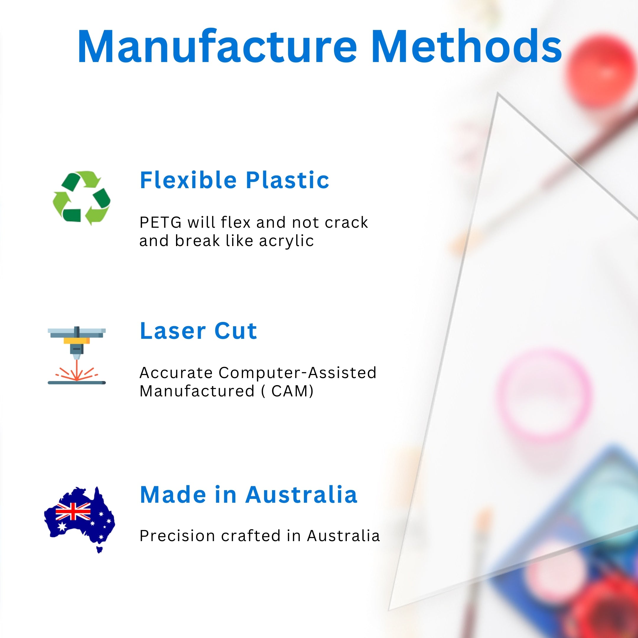 3.75" Clear Craft Triangles pack contents and what's included