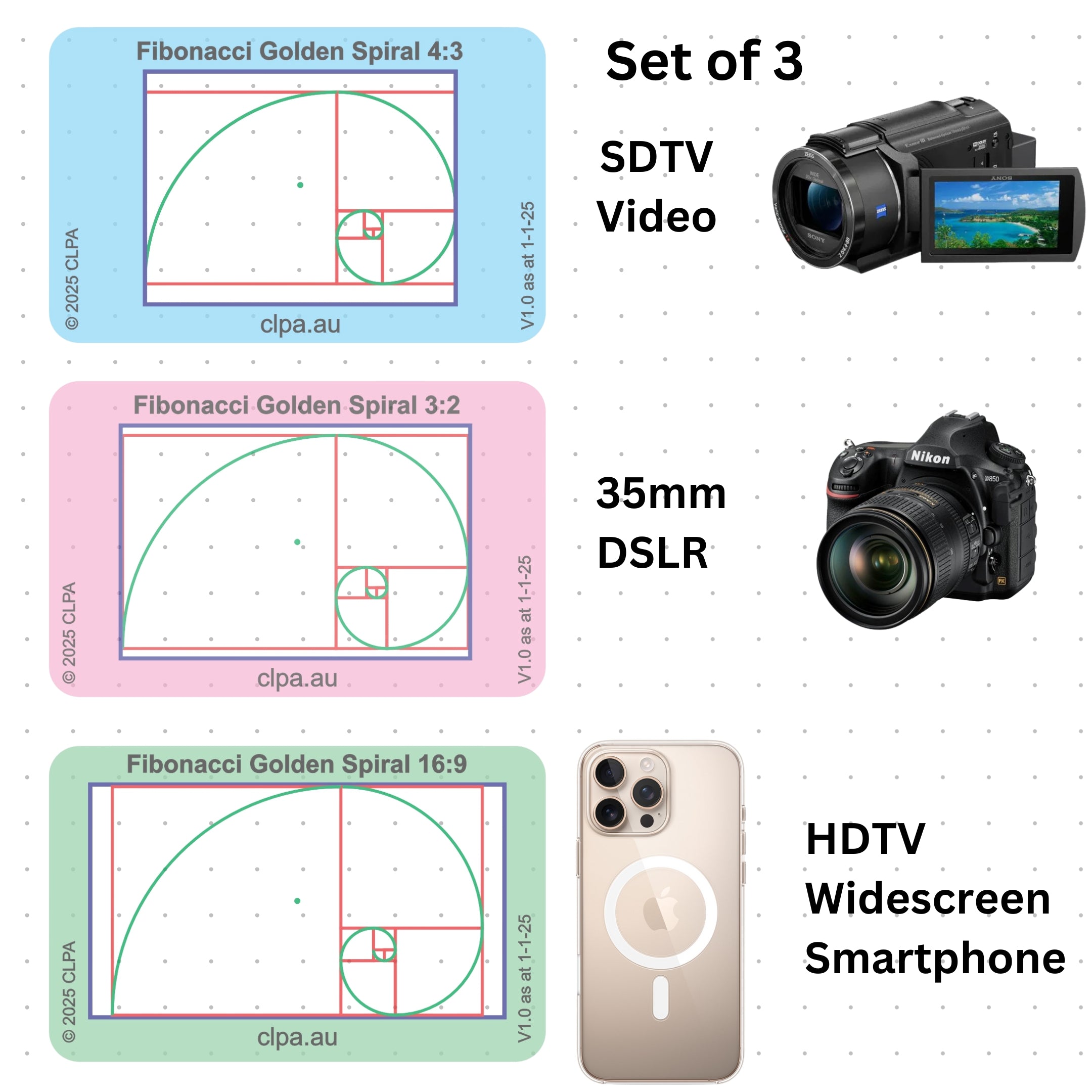 Fibonacci Golden Spiral Viewfinder in use — photographic composition viewfinder