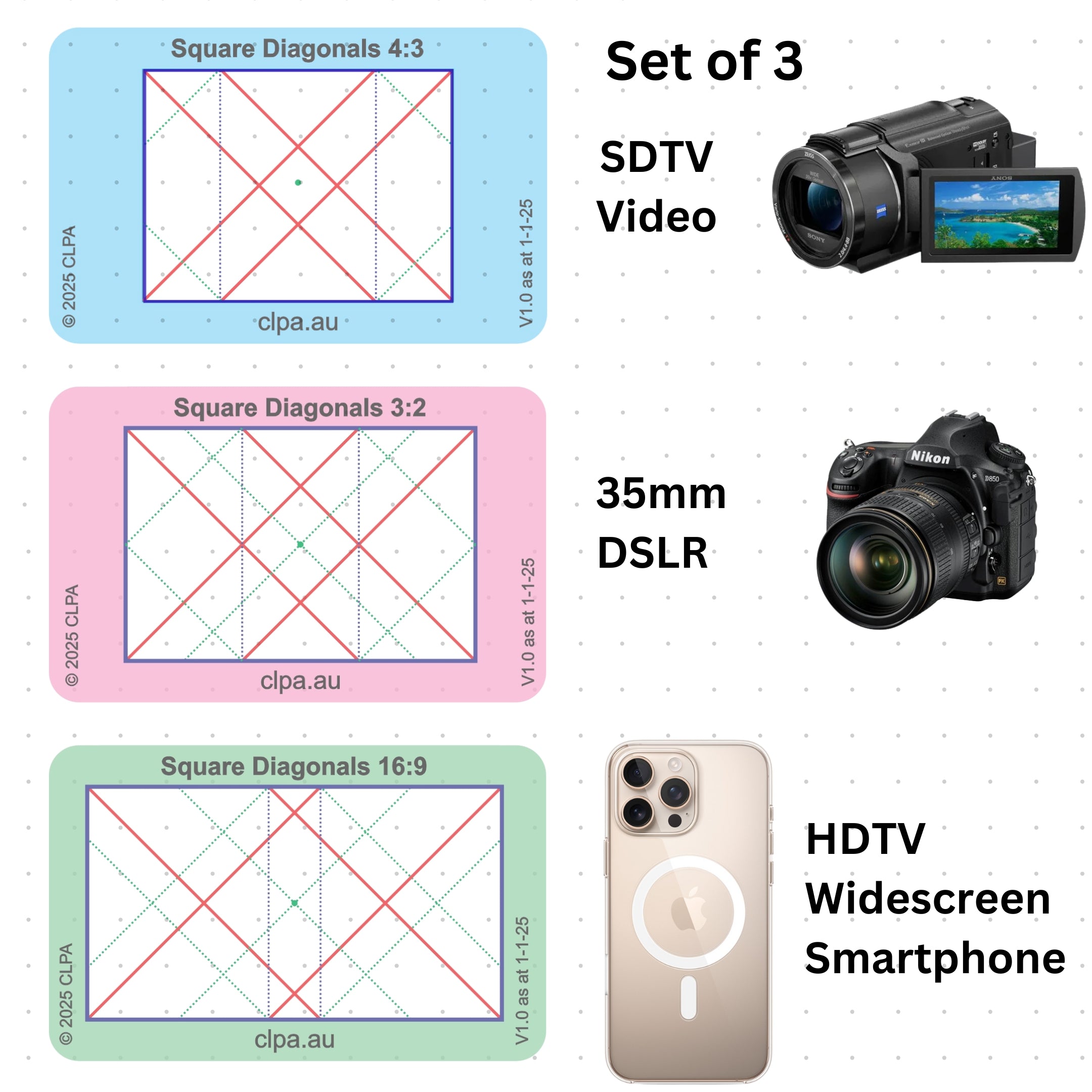 Square Diagonals Viewfinder in use — photographic composition viewfinder