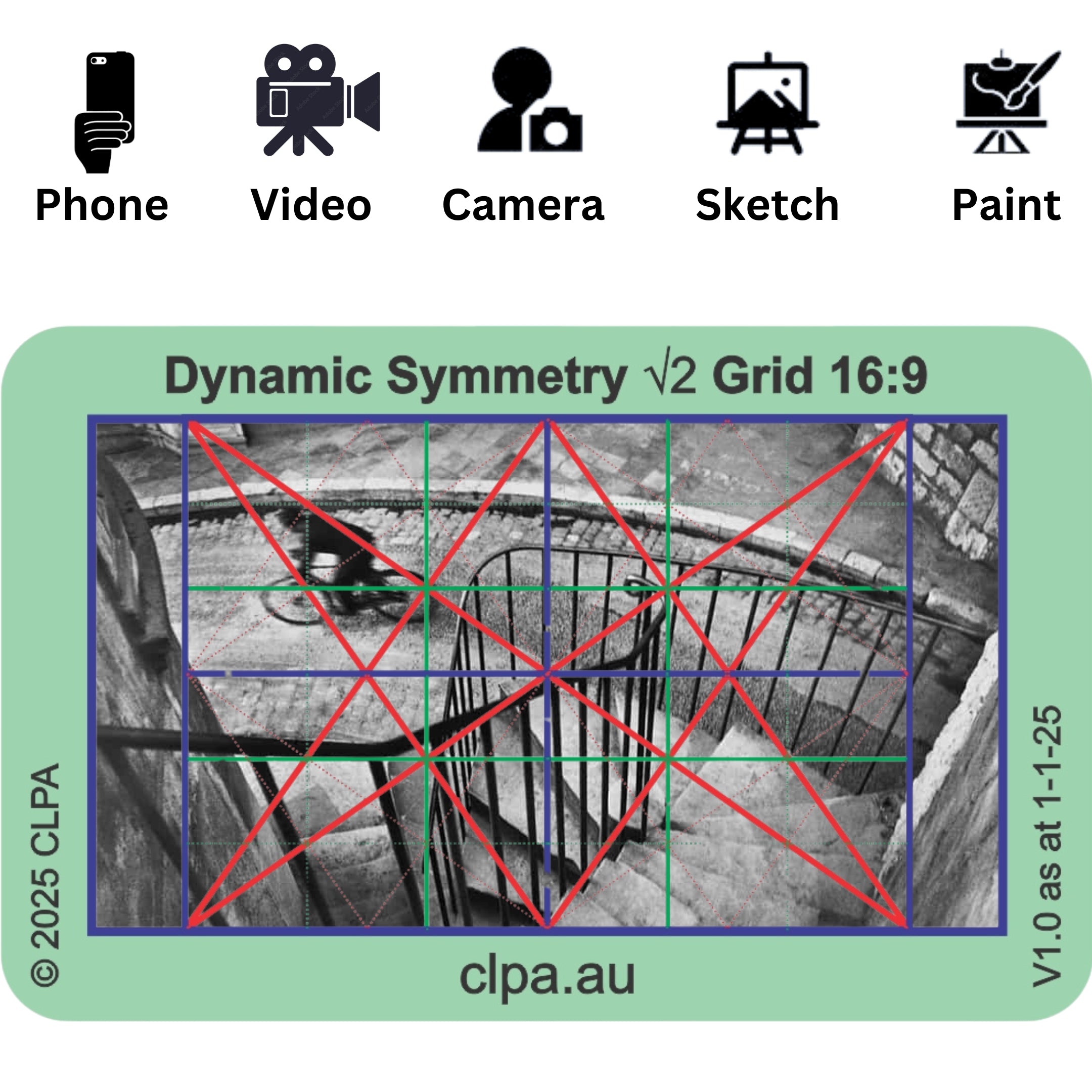 Dynamic Symmetry Root 2 Viewfinder dimensions and scale reference