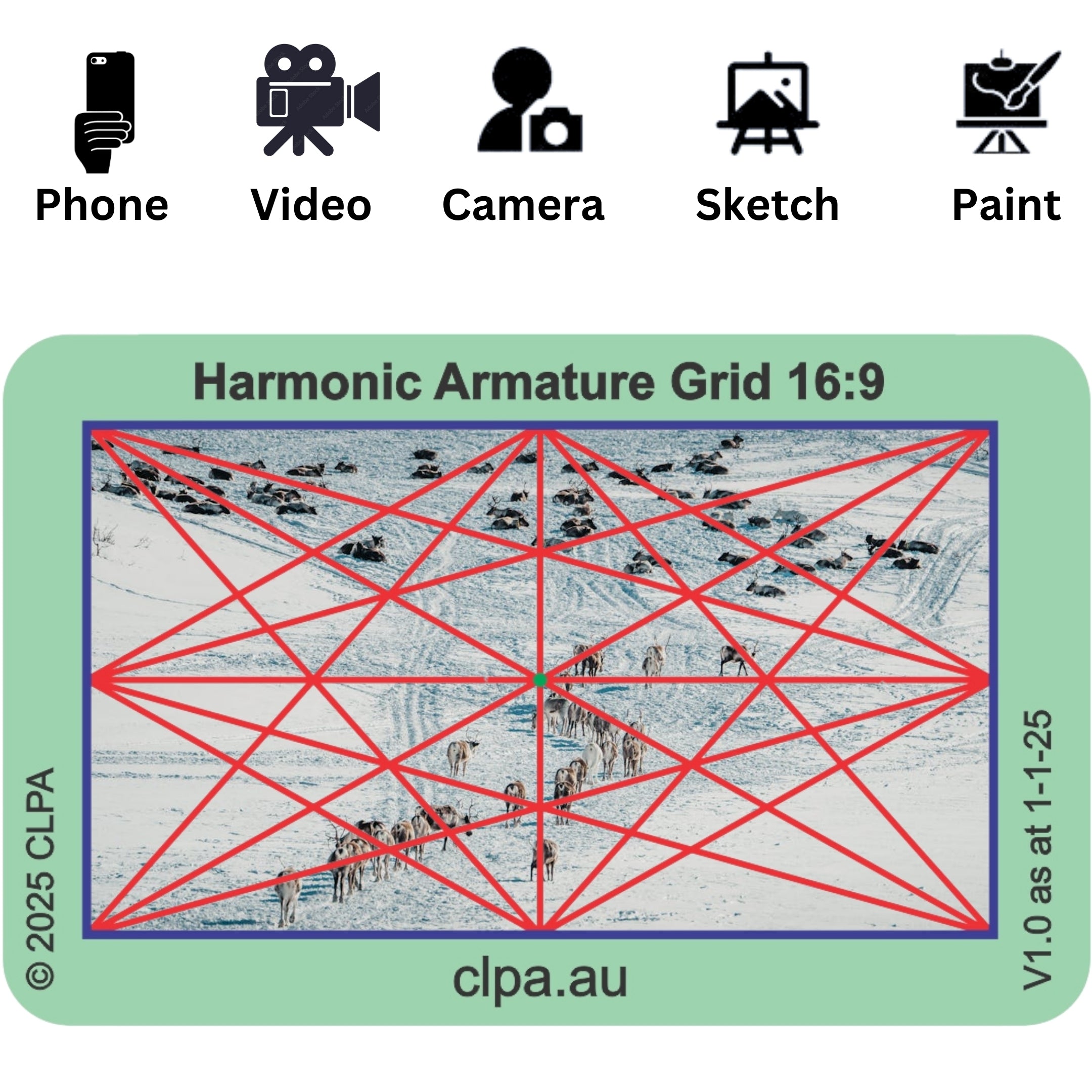 Photographic Viewfinder Set — Dynamic Symmetry in use — photographic composition viewfinder
