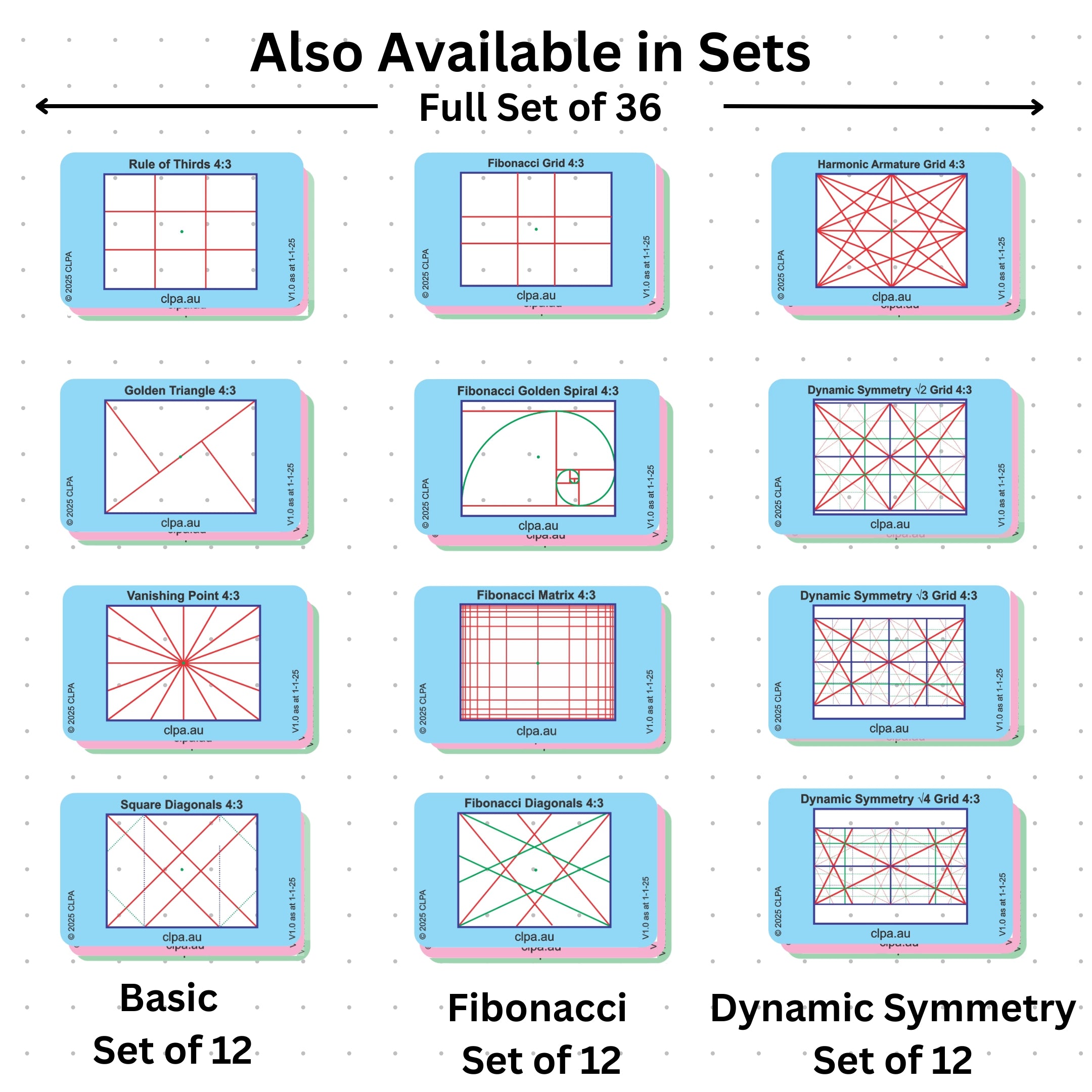 Photographic Viewfinder Set — Dynamic Symmetry compatibility and use cases