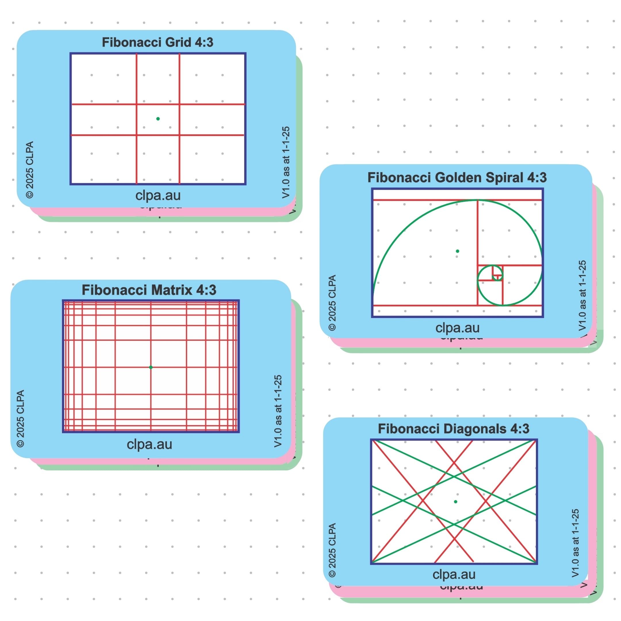 Photographic Viewfinder Set — Full Collection dimensions and scale reference