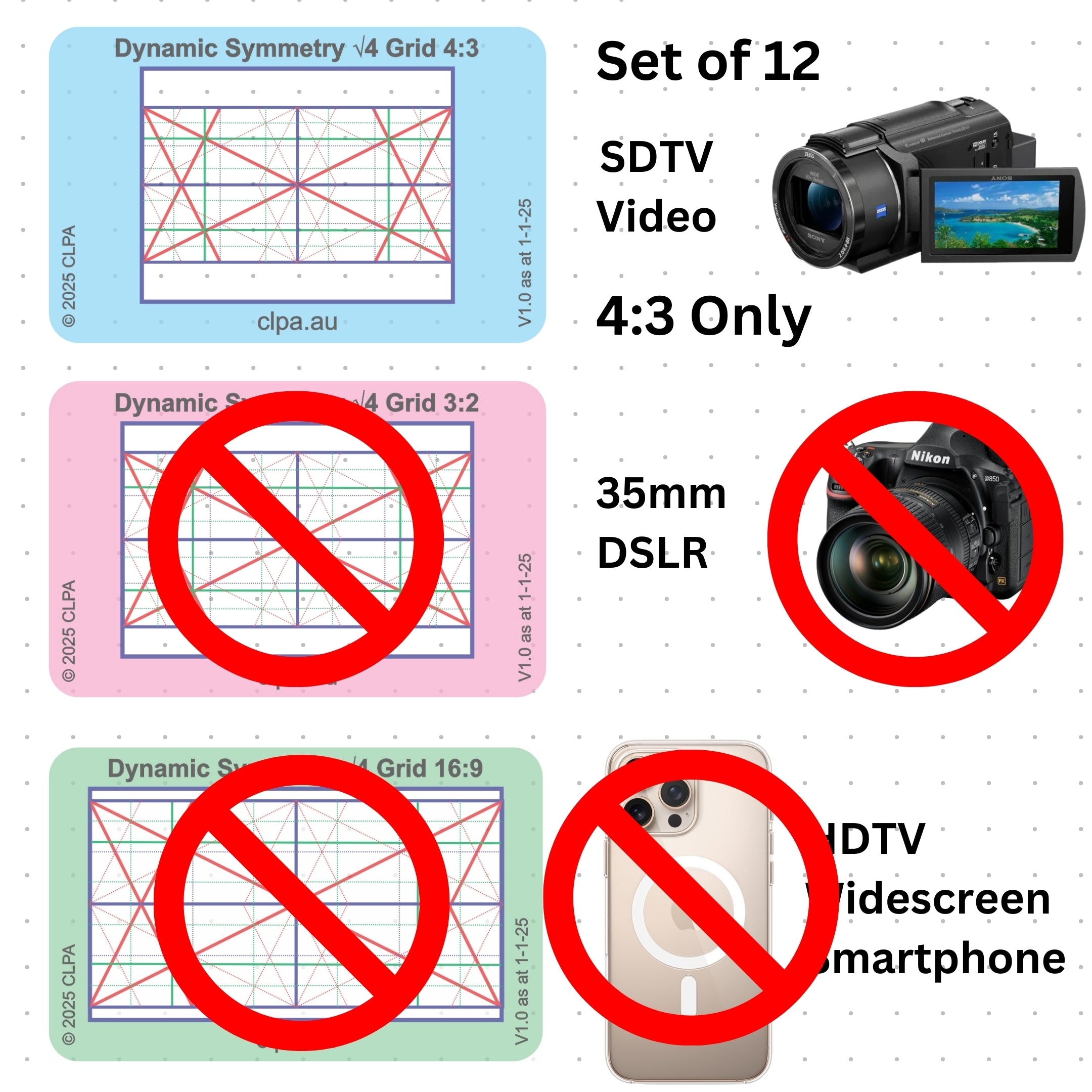 Photographic Viewfinder Set — Video 4:3 in use — photographic composition viewfinder