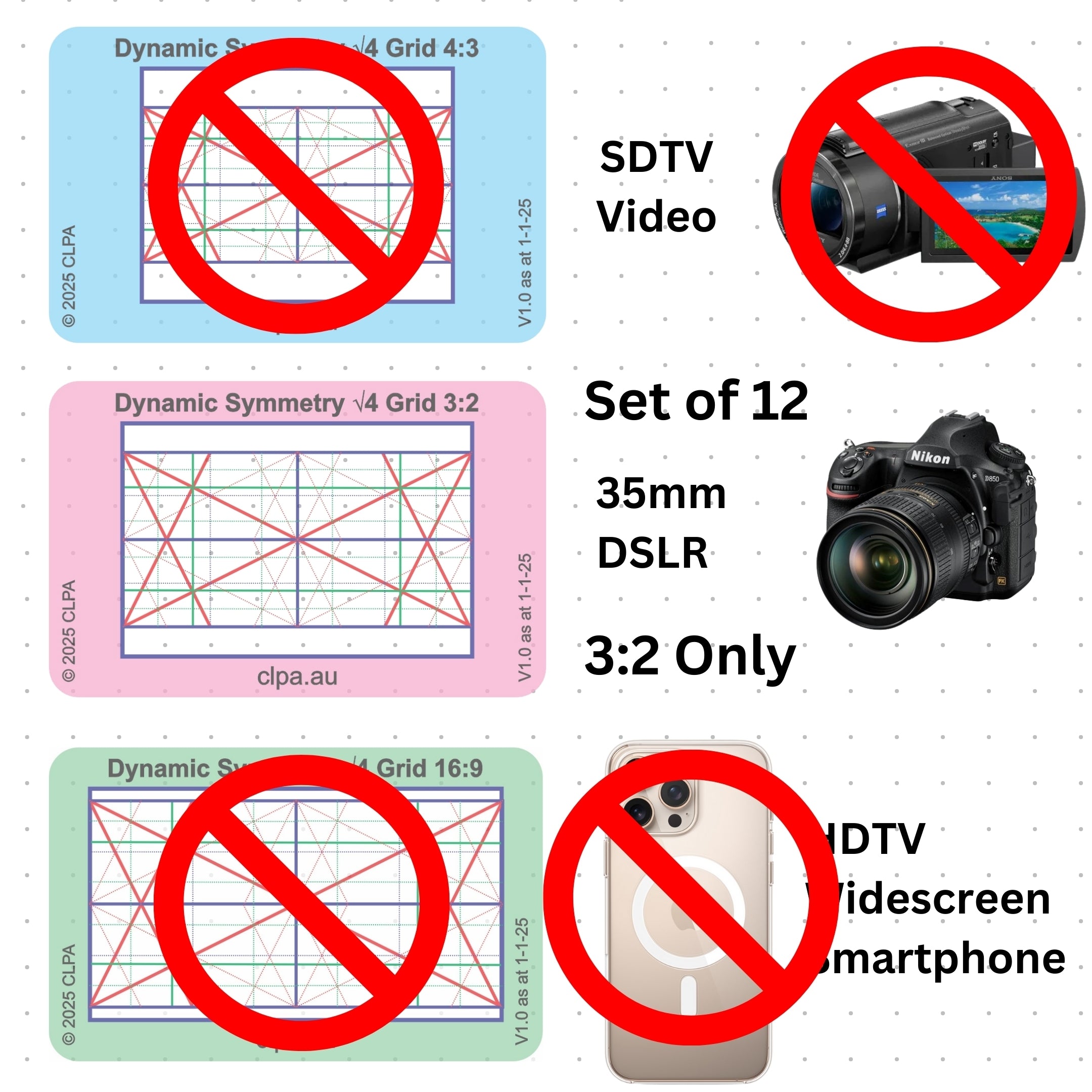 Photographic Viewfinder Set — DSLR 3:2 in use — photographic composition viewfinder