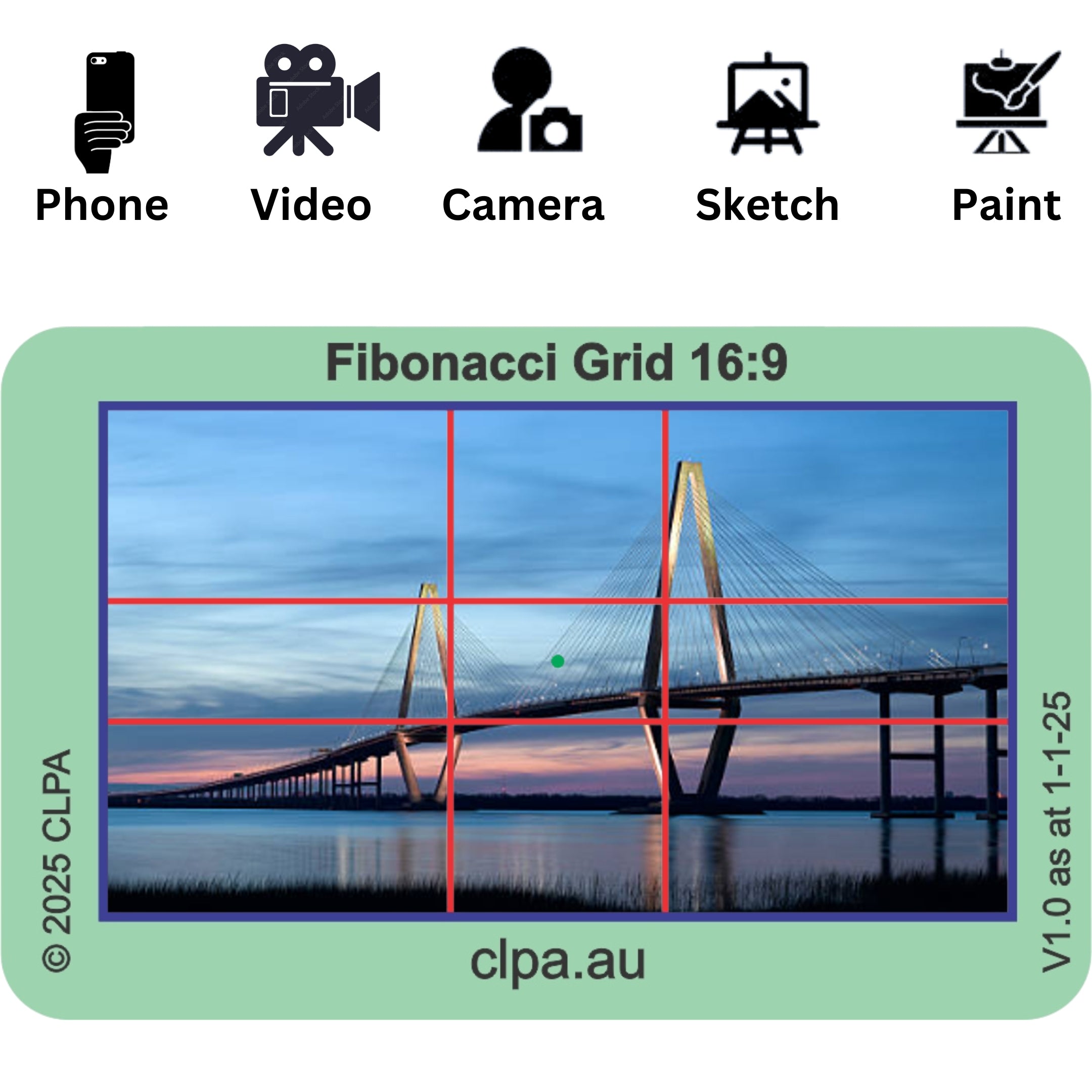 Photographic Viewfinder Set — Fibonacci in use — photographic composition viewfinder