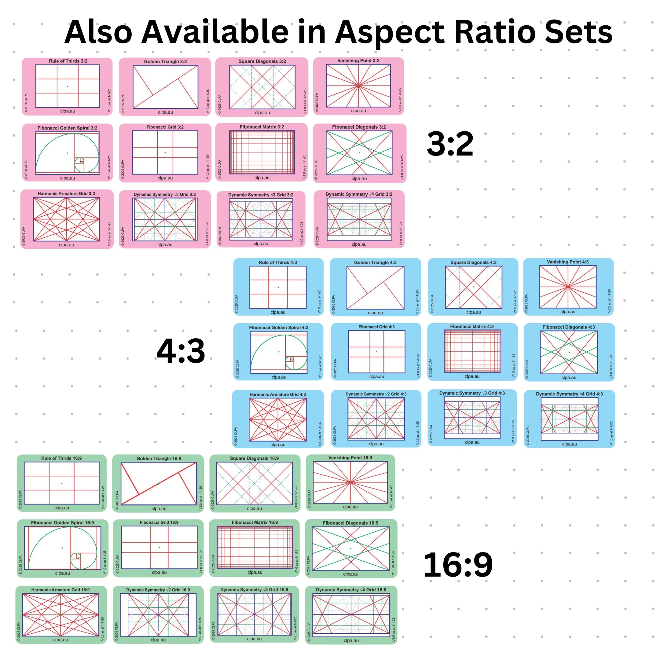 Photographic Viewfinder Set — Fibonacci pack contents and what's included