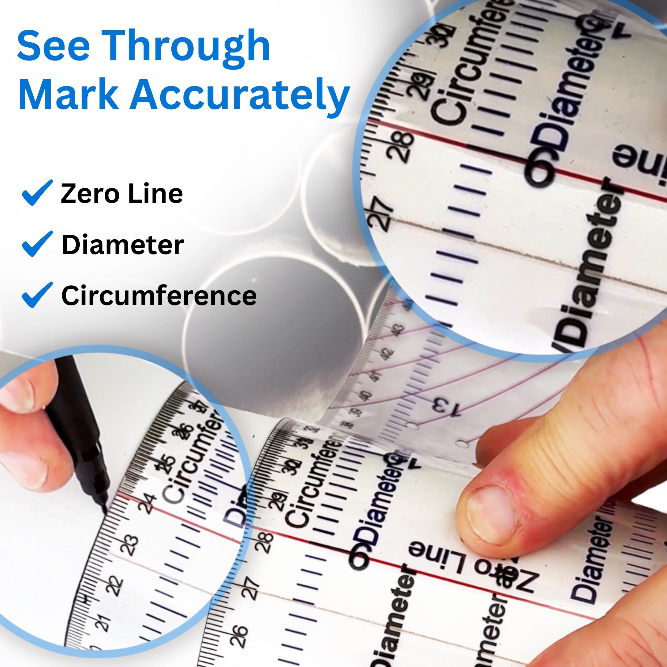Pipe Wrap —  6" Wrap-Around Pipe Marking Tool dimensions and scale reference