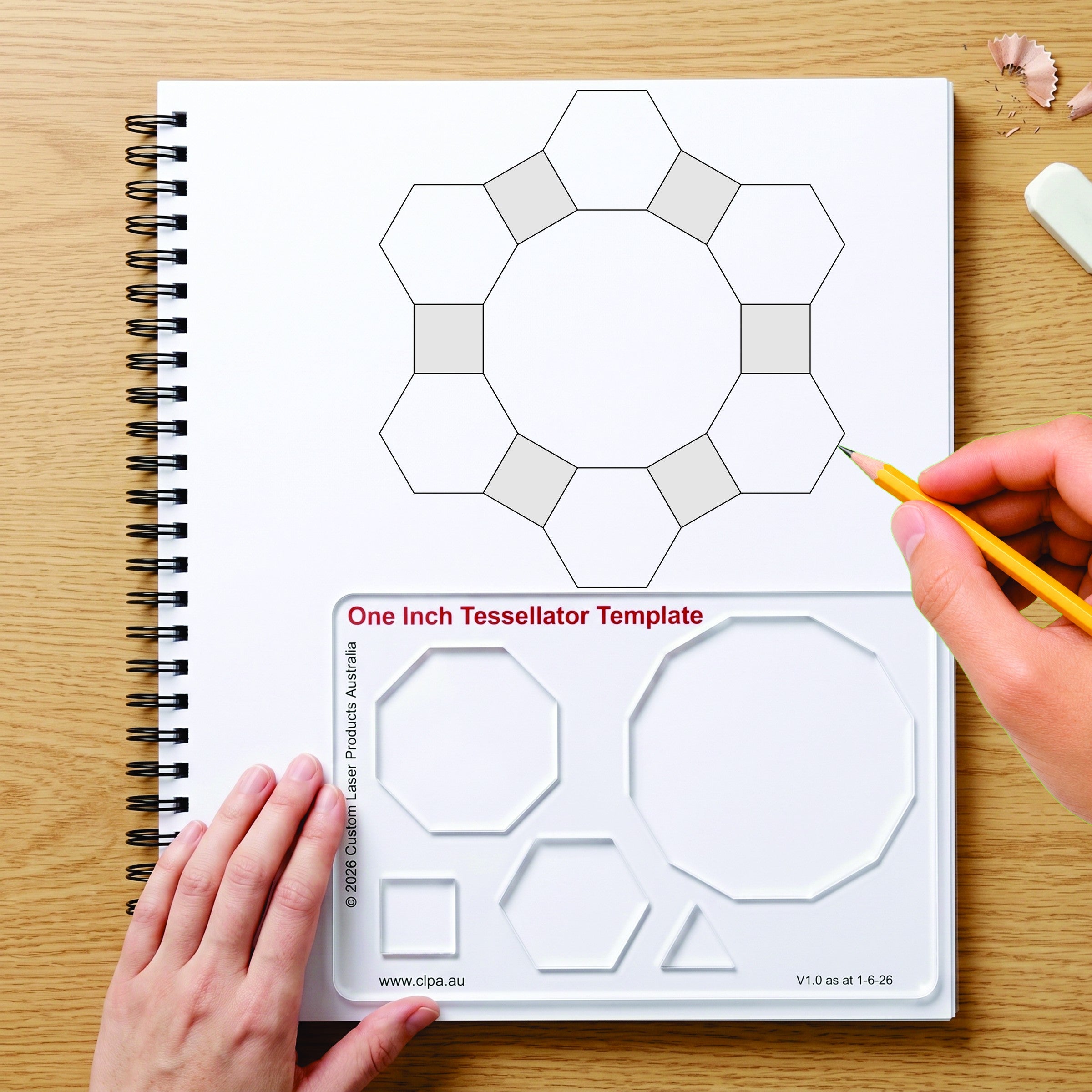 One Inch Tessellator lifestyle drawing activity