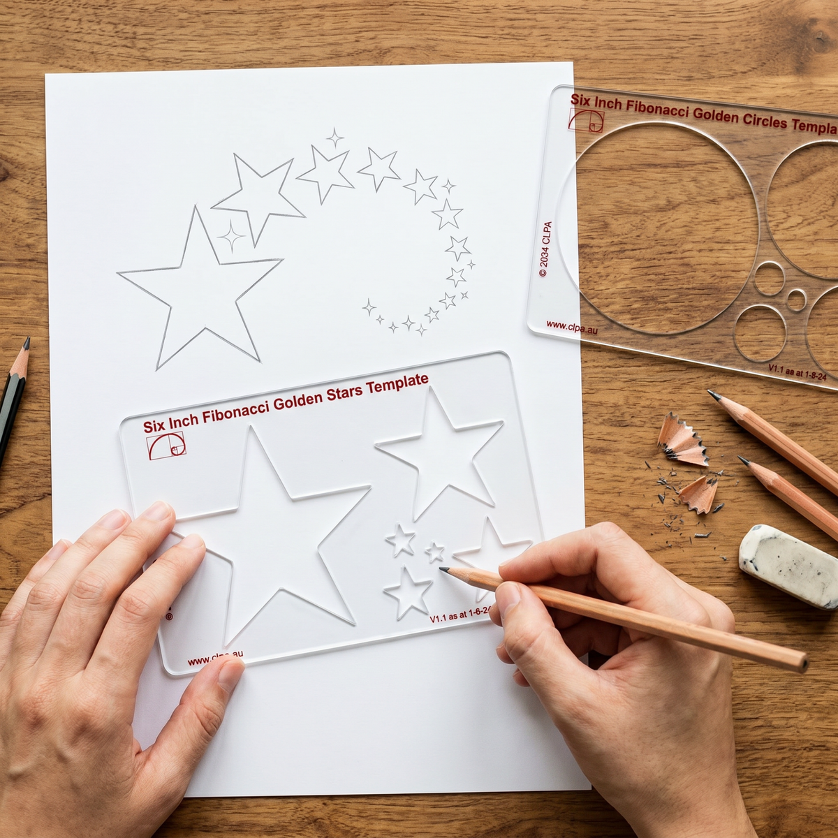 CLPA 6" Fibonacci Star Stencil Template