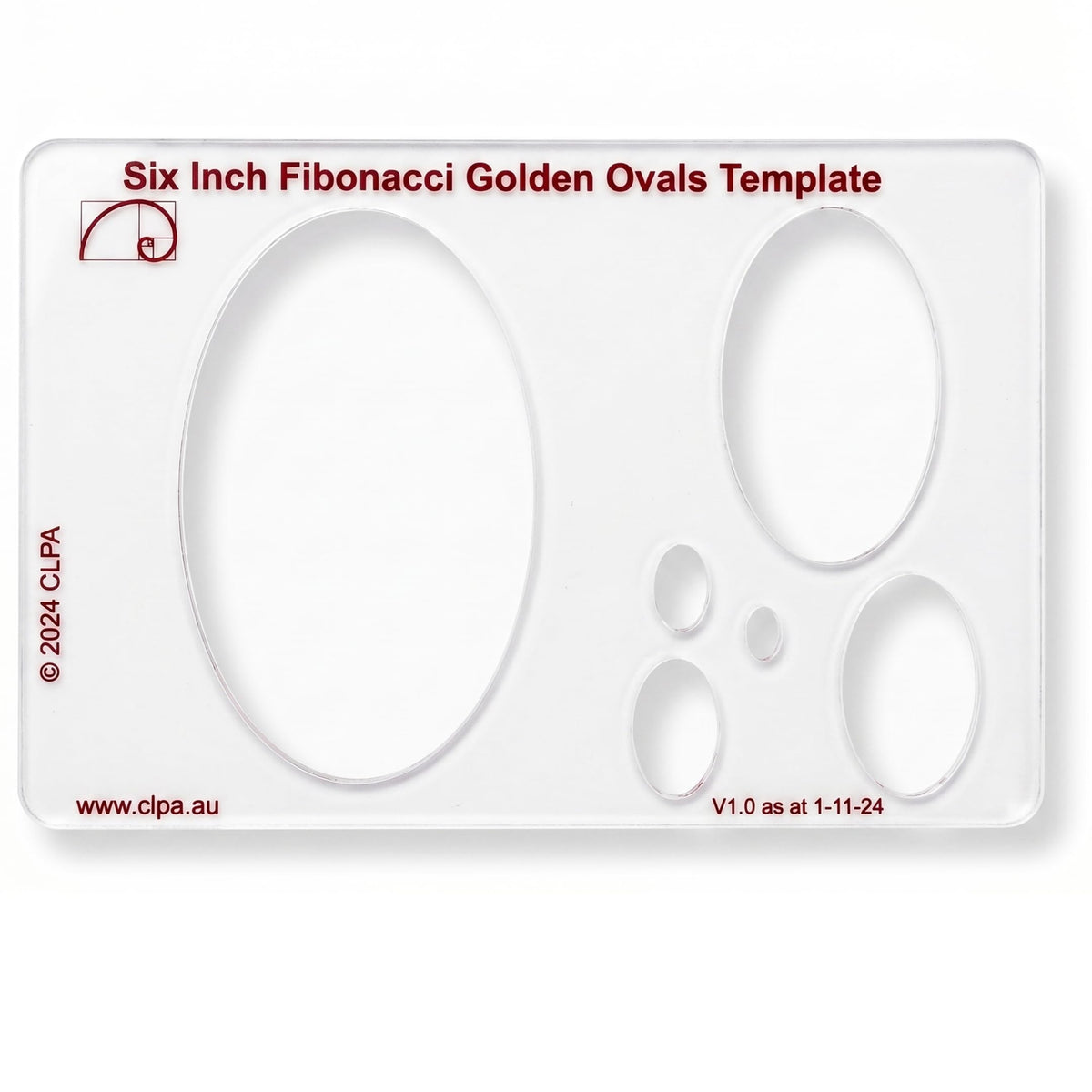 CLPA 6" Oval Stencil Template — Golden Ratio