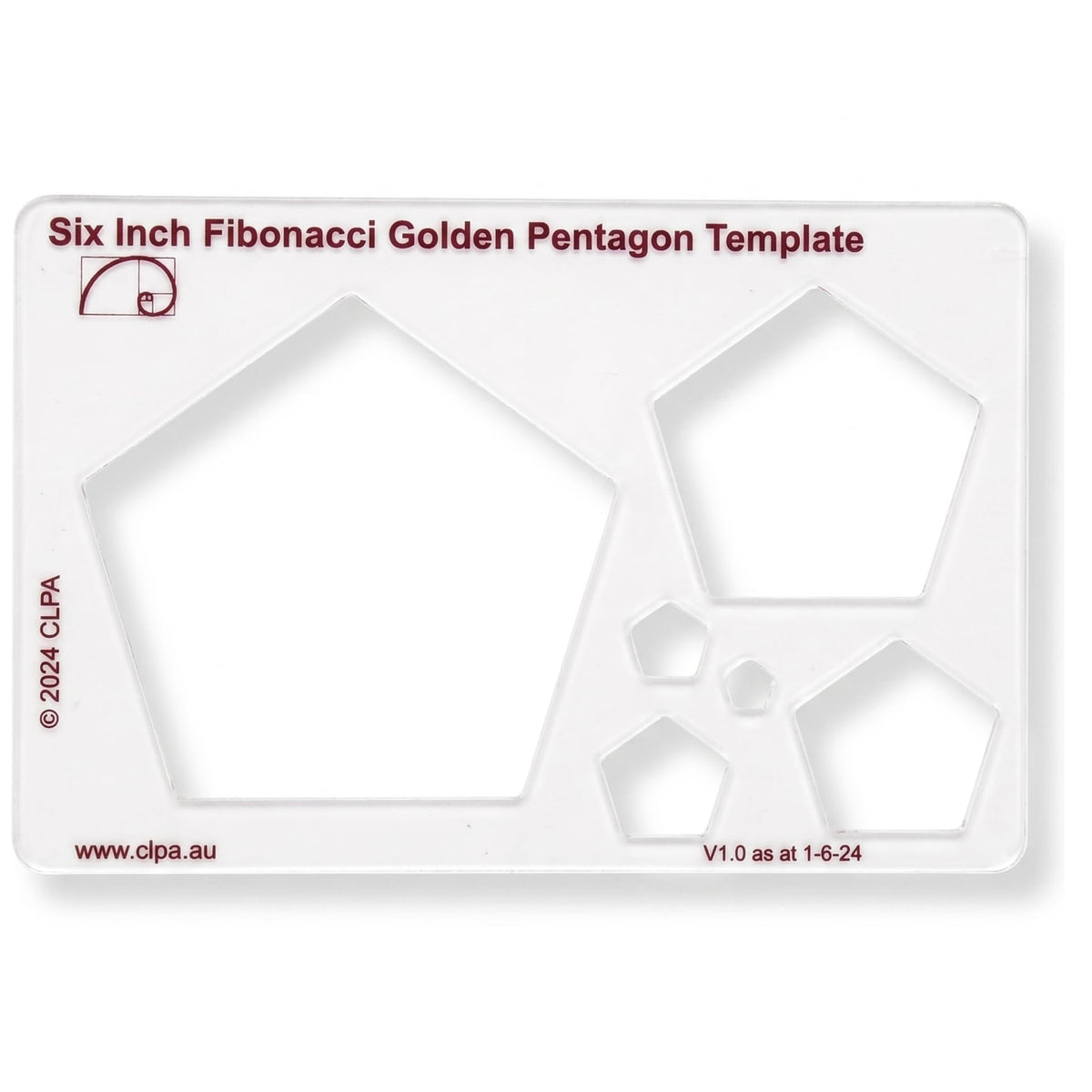 CLPA 6" Pentagon Stencil Template — Golden Ratio