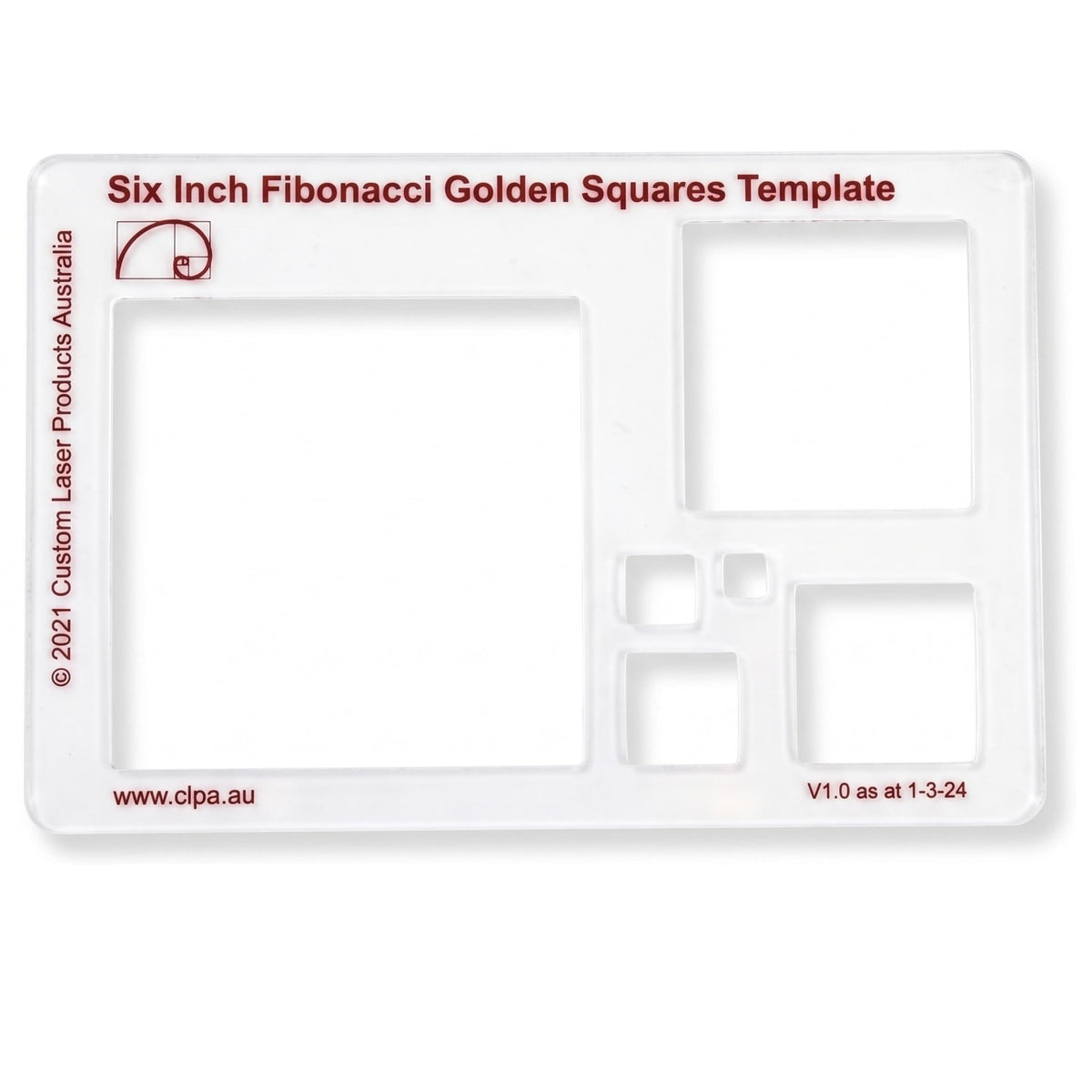 CLPA 6" Fibonacci Square Stencil Template